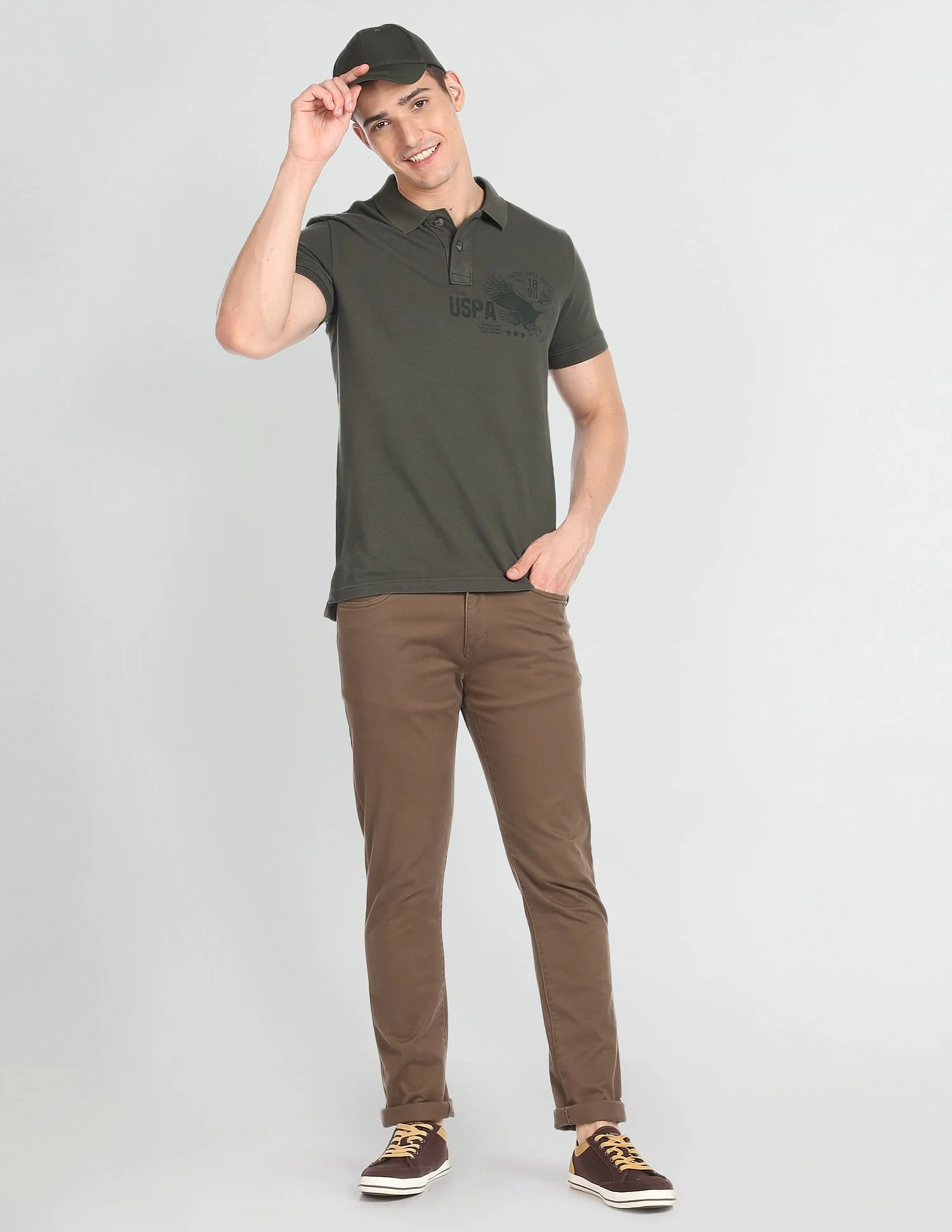 Cotton Brand Print Polo Shirt - Image 3