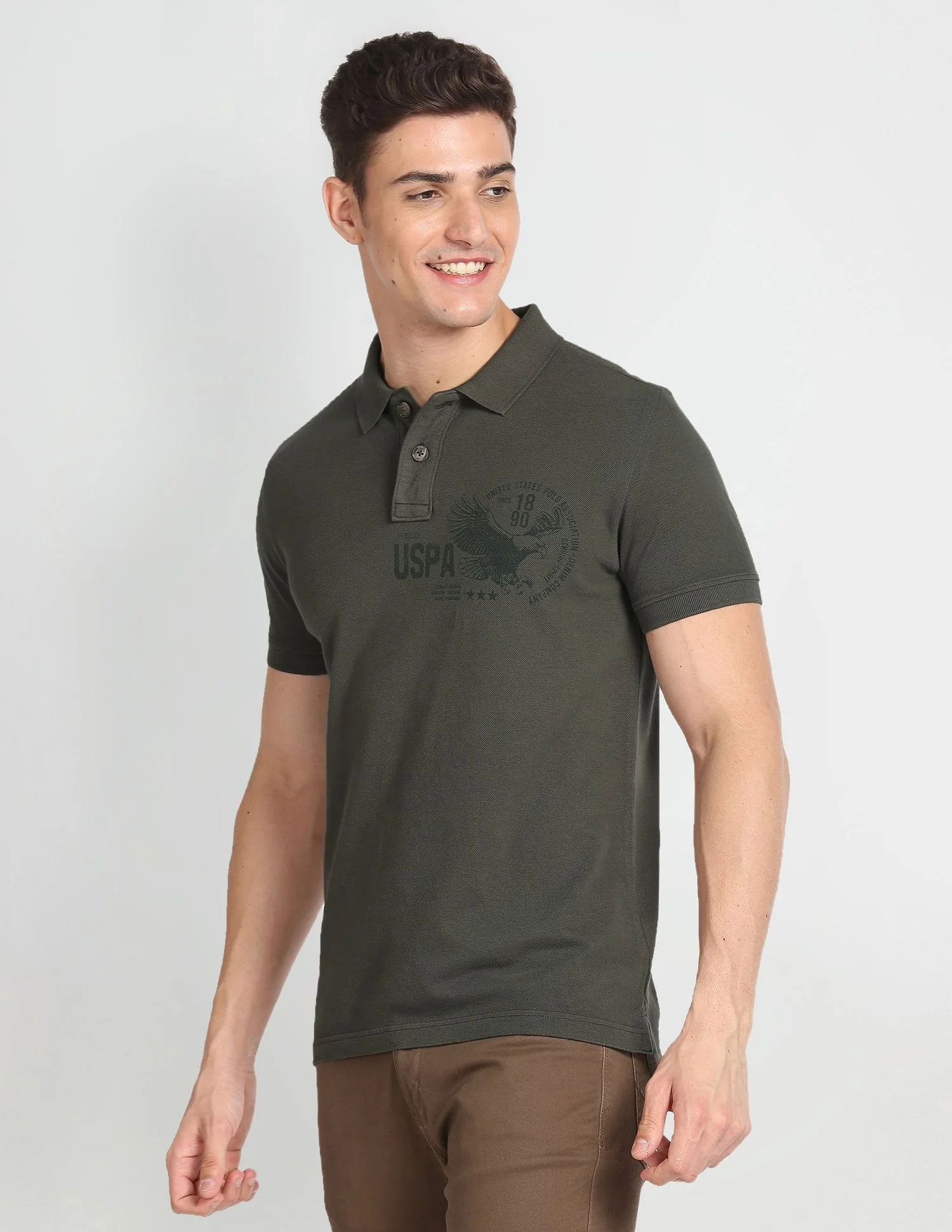 Cotton Brand Print Polo Shirt - Image 4