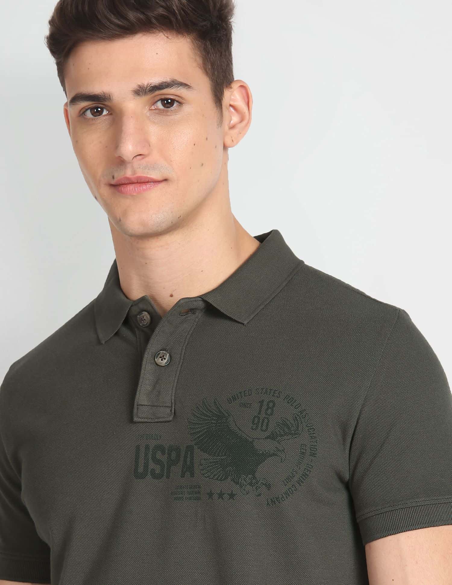 Cotton Brand Print Polo Shirt - Image 7