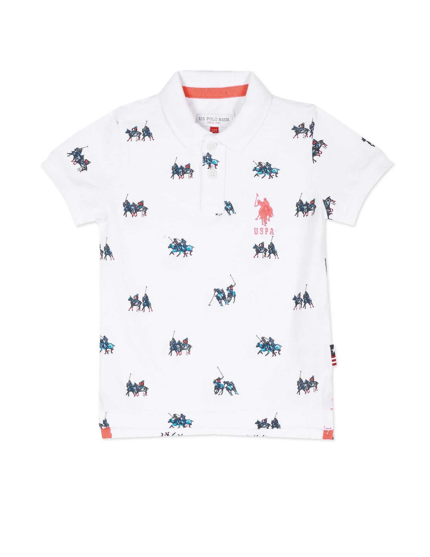 Cotton Brand Print Polo Shirt