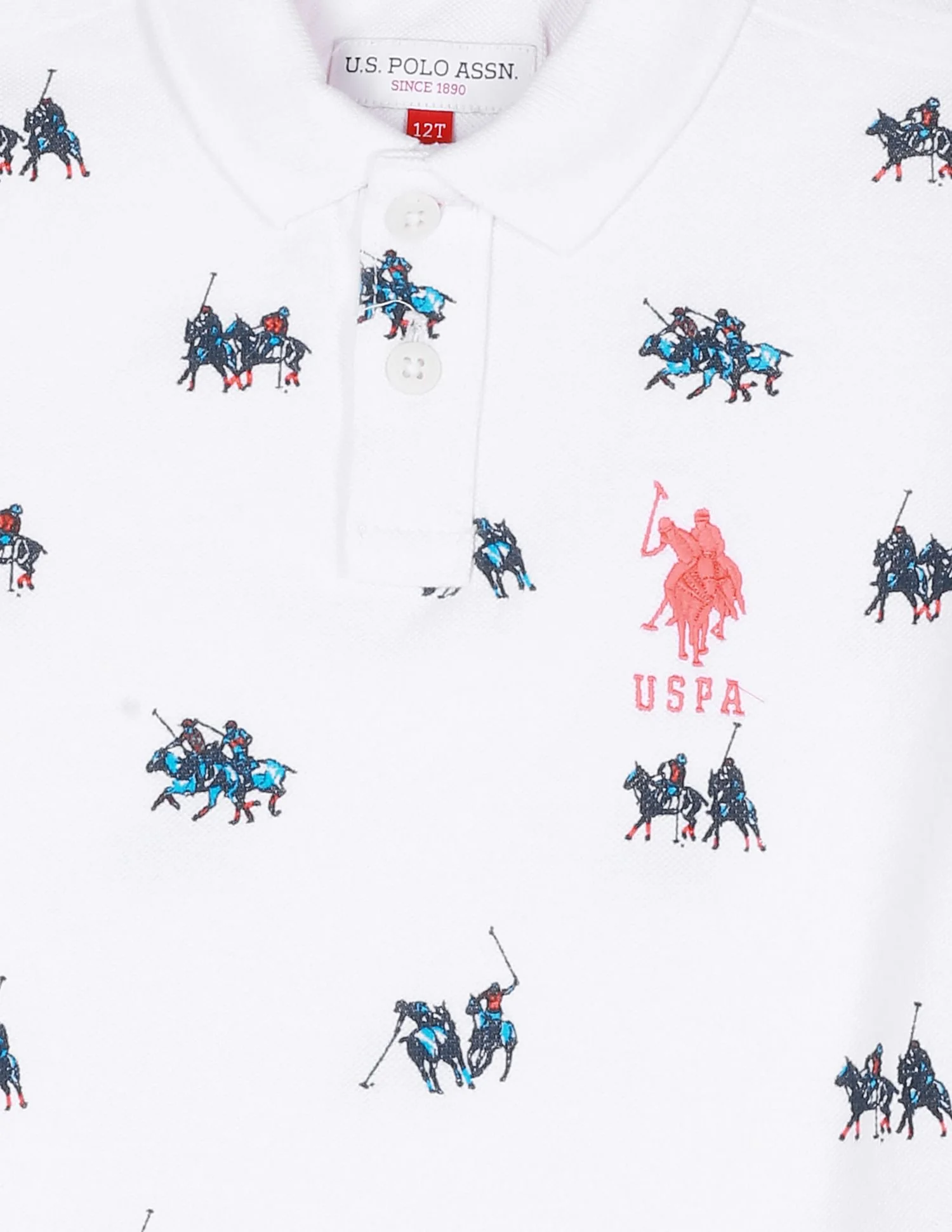Cotton Brand Print Polo Shirt - Image 3