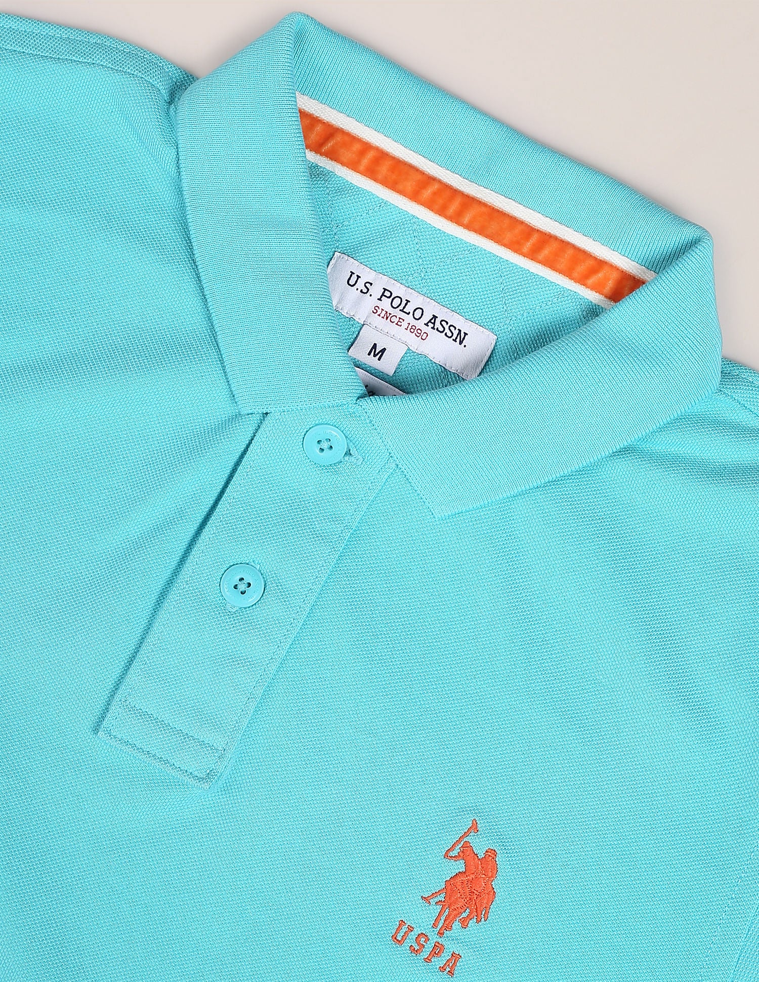 Ribbed Collar Solid Polo Shirt - Image 2