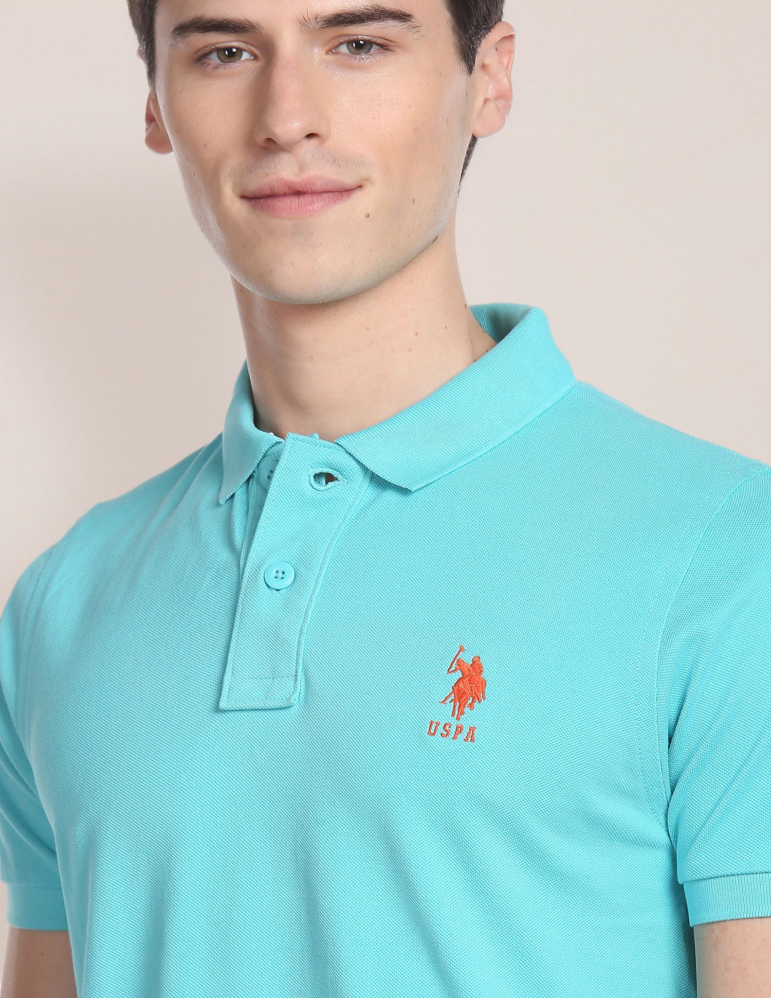 Ribbed Collar Solid Polo Shirt - Image 6