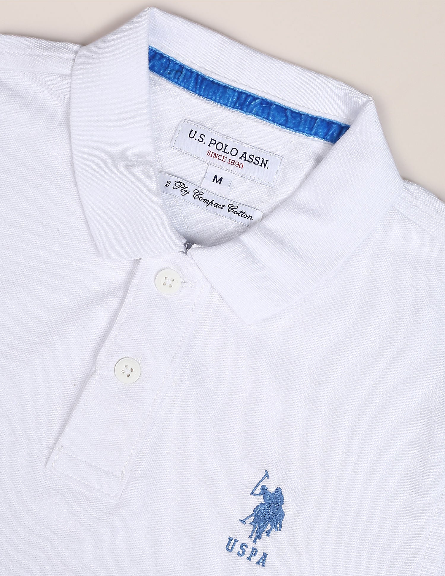 Ribbed Collar Solid Polo Shirt - Image 2