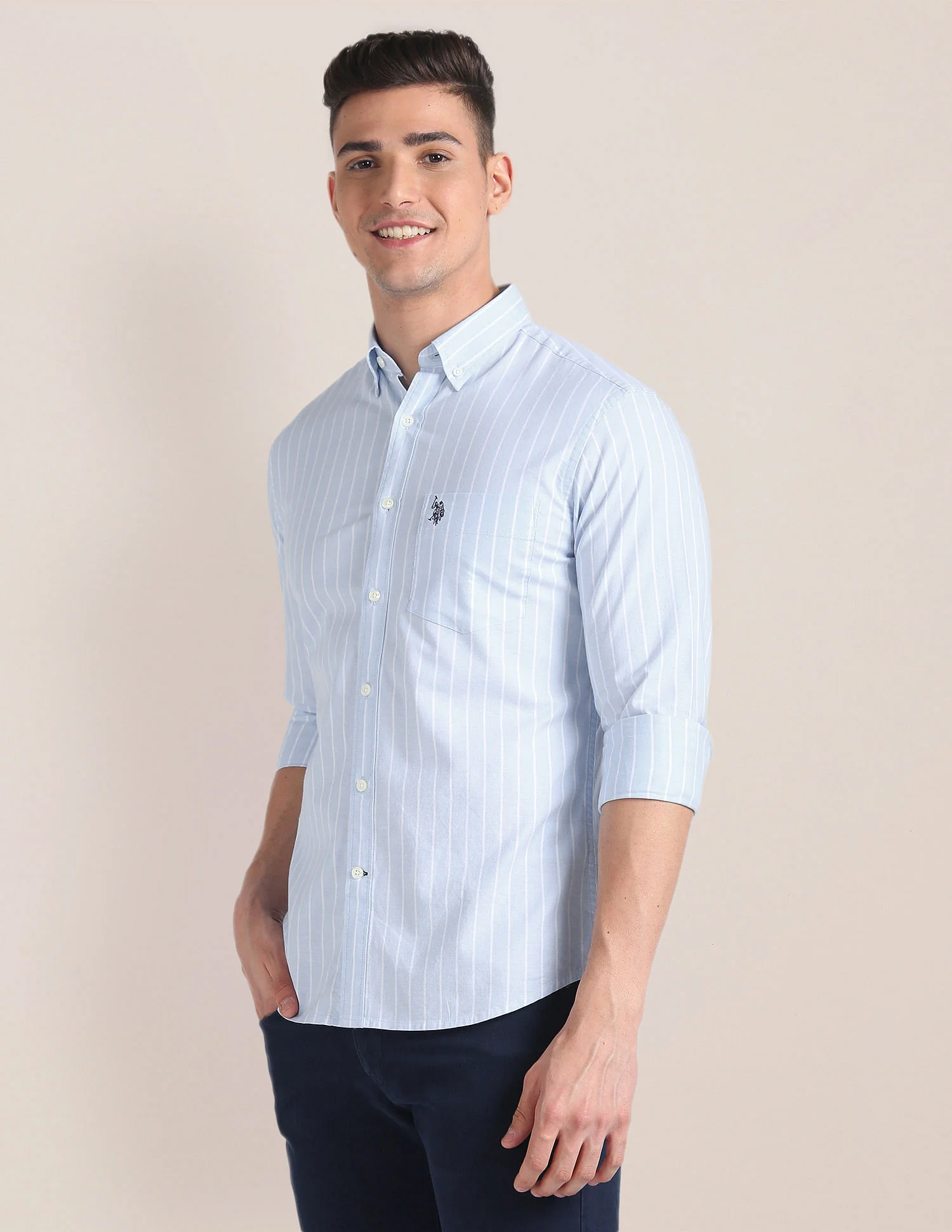 Cotton Stretch Tailored Fit Shirt - Image 4