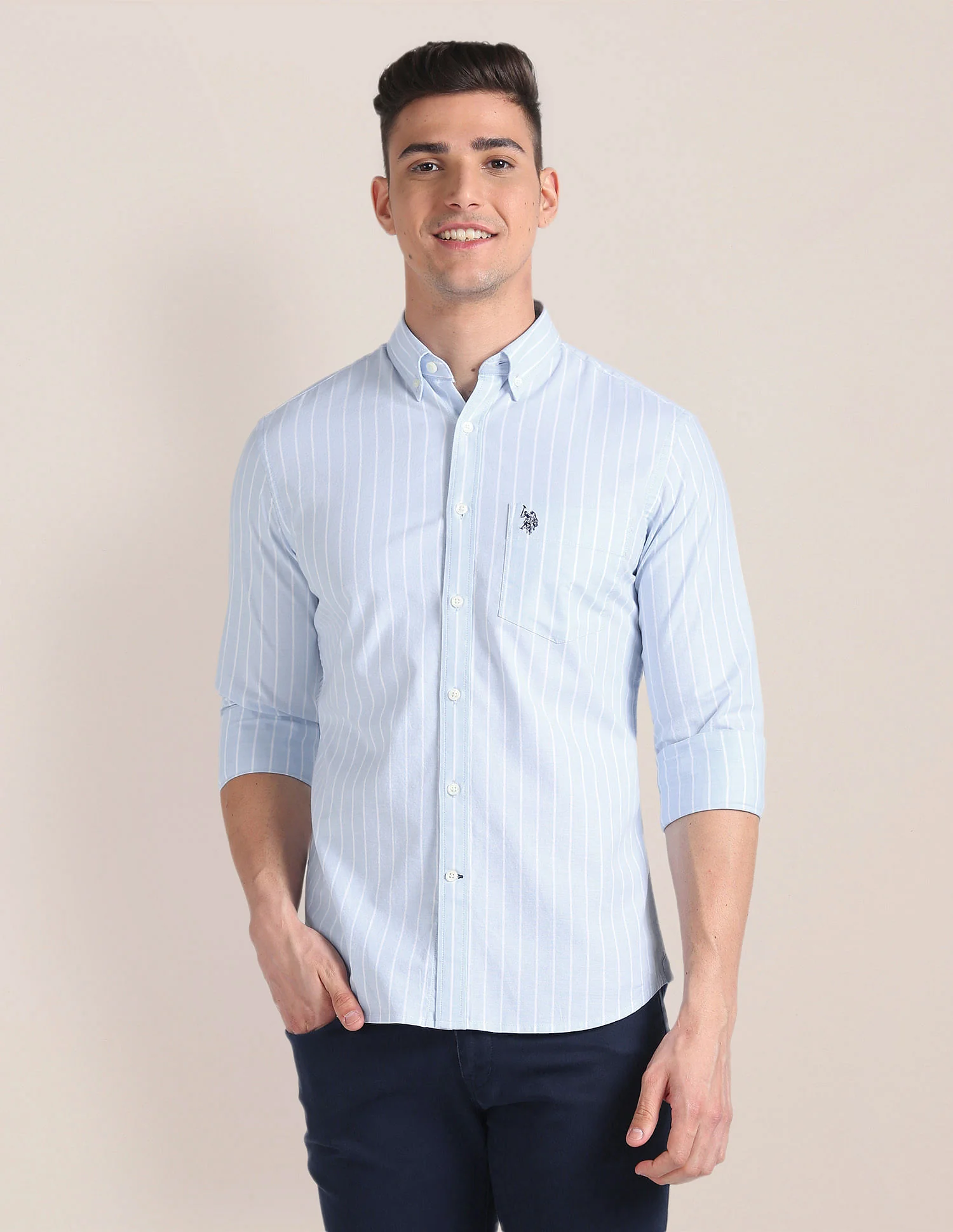 Cotton Stretch Tailored Fit Shirt - Image 6