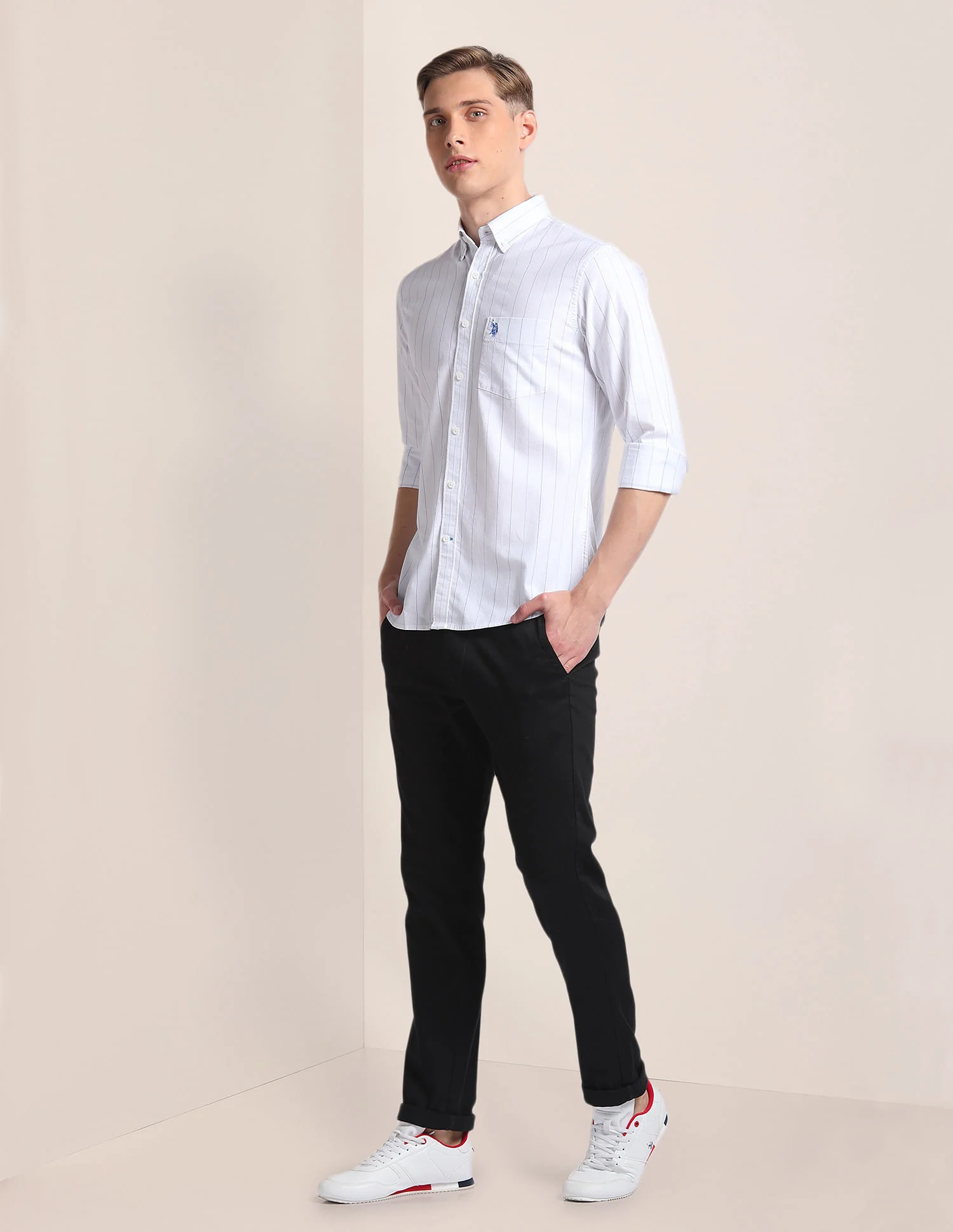 Cotton Stretch Vertical Stripe Shirt - Image 3