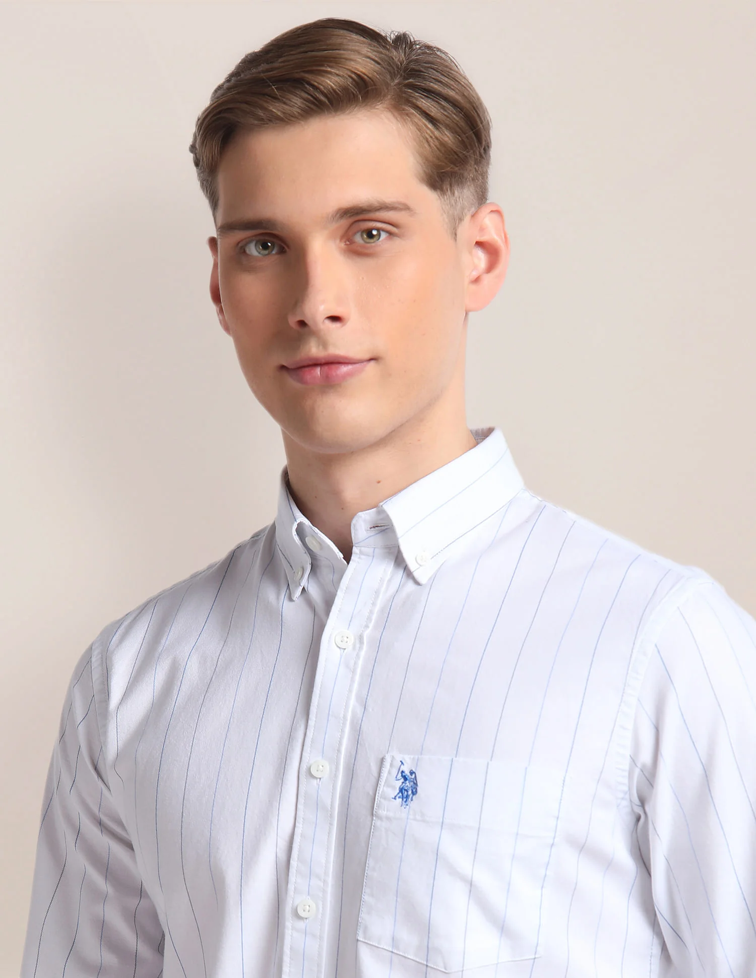 Cotton Stretch Vertical Stripe Shirt - Image 7