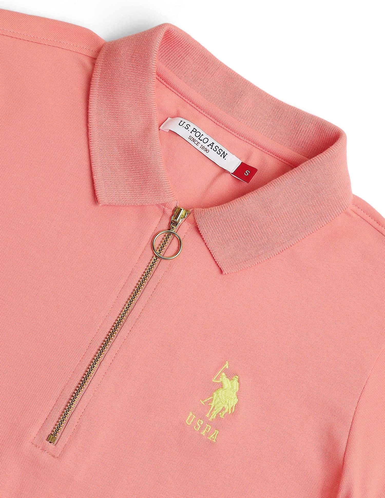 Cotton Stretch Zipper Polo Shirt - Image 2