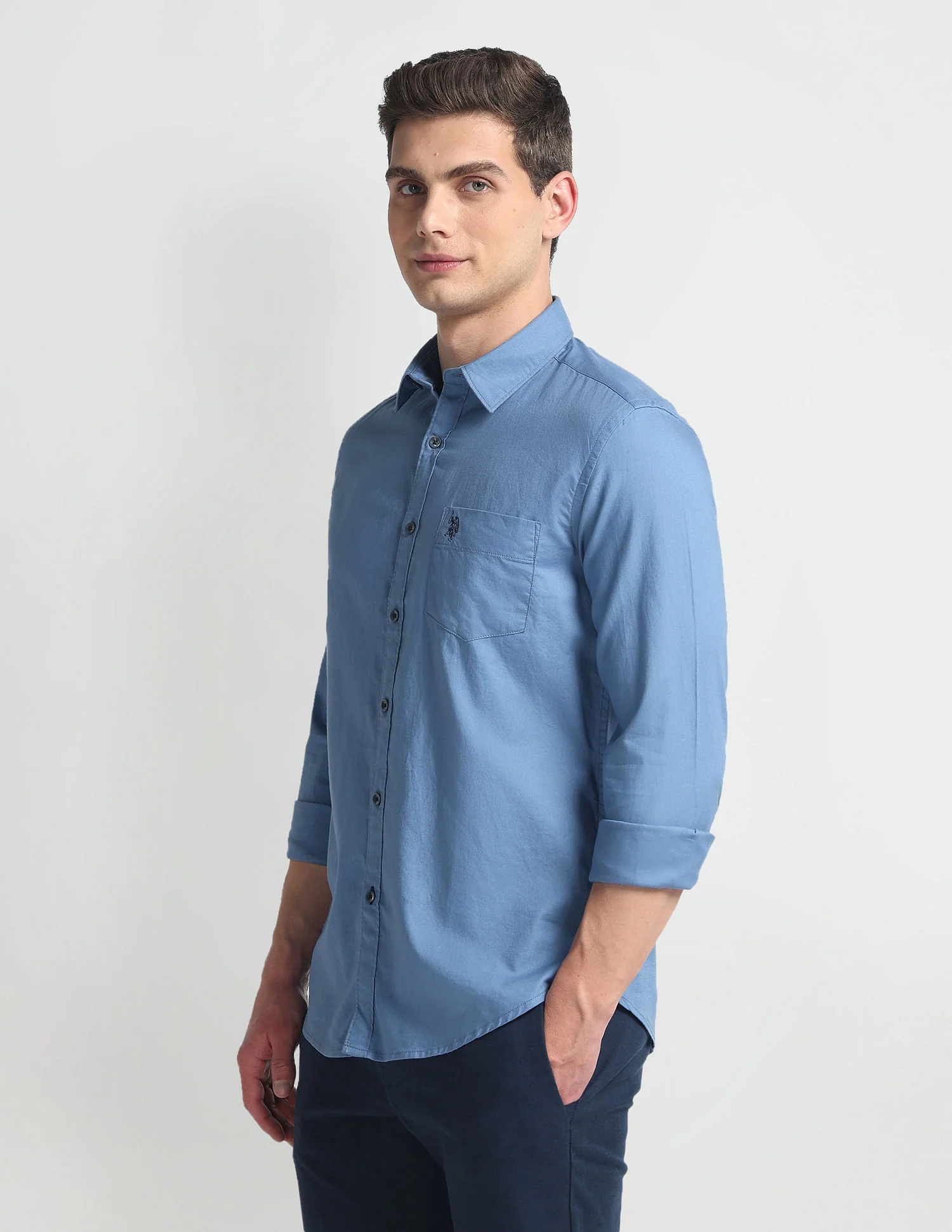 Cotton Twill Slim Shirt - Image 4