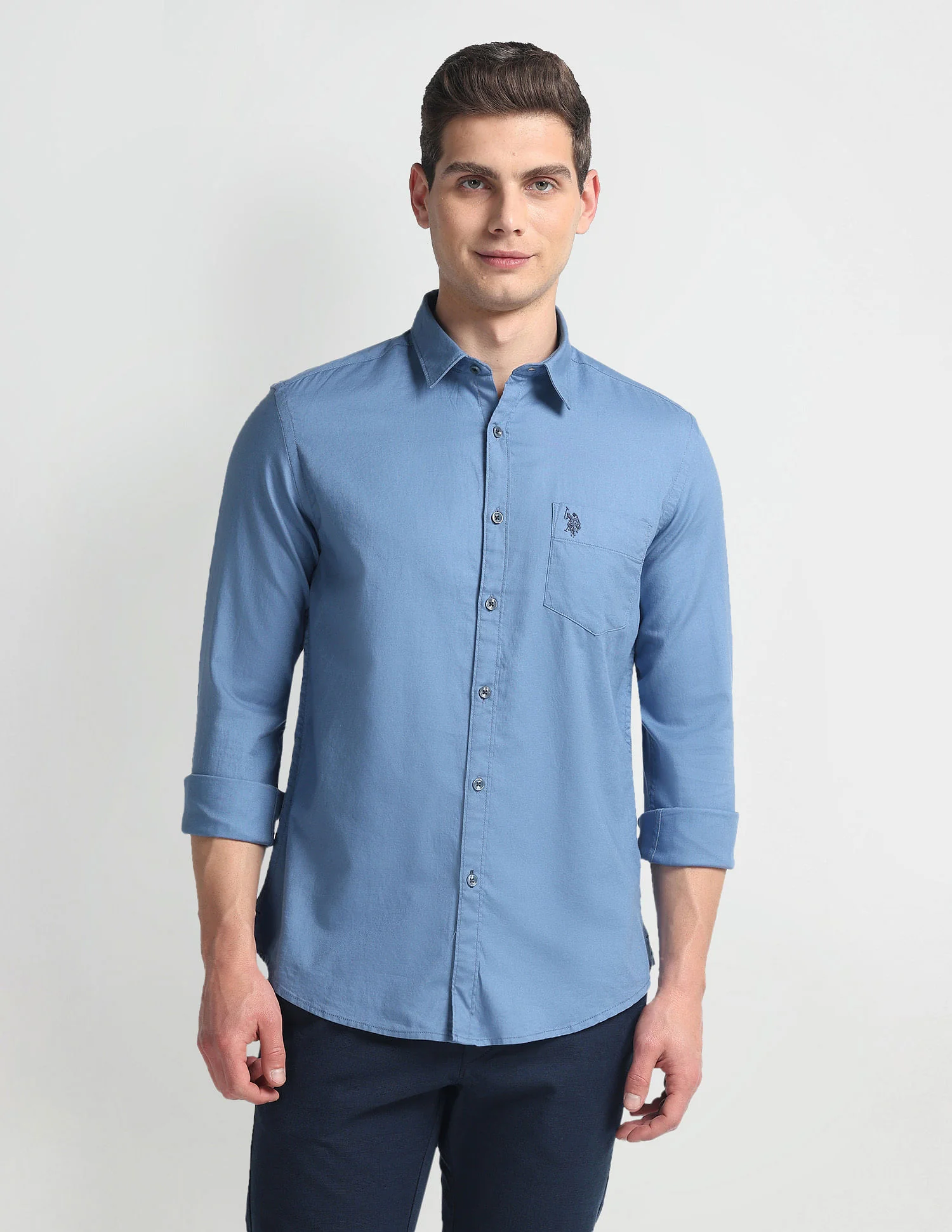Cotton Twill Slim Shirt - Image 6