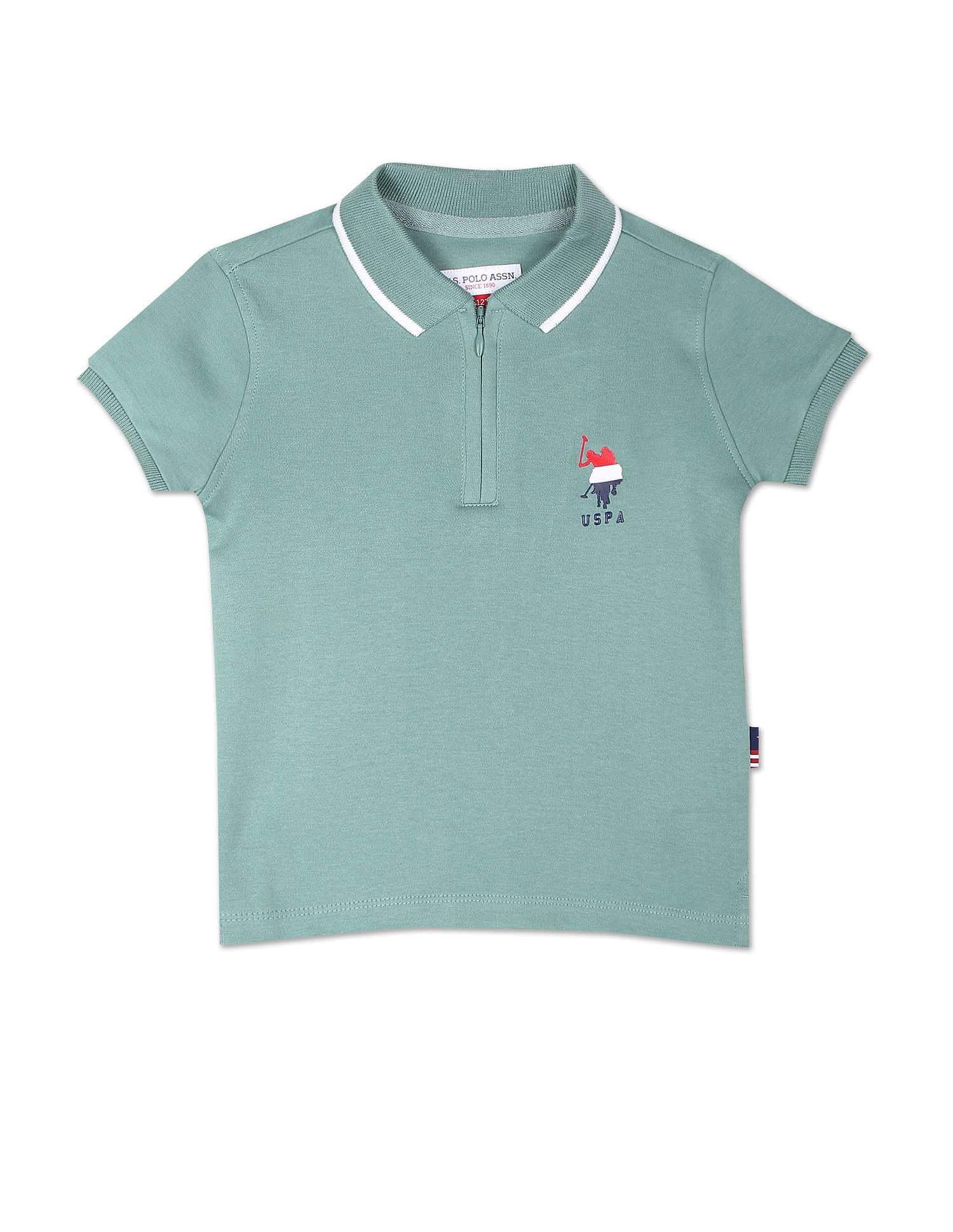 Cotton Zipper Coordinate Polo Shirt