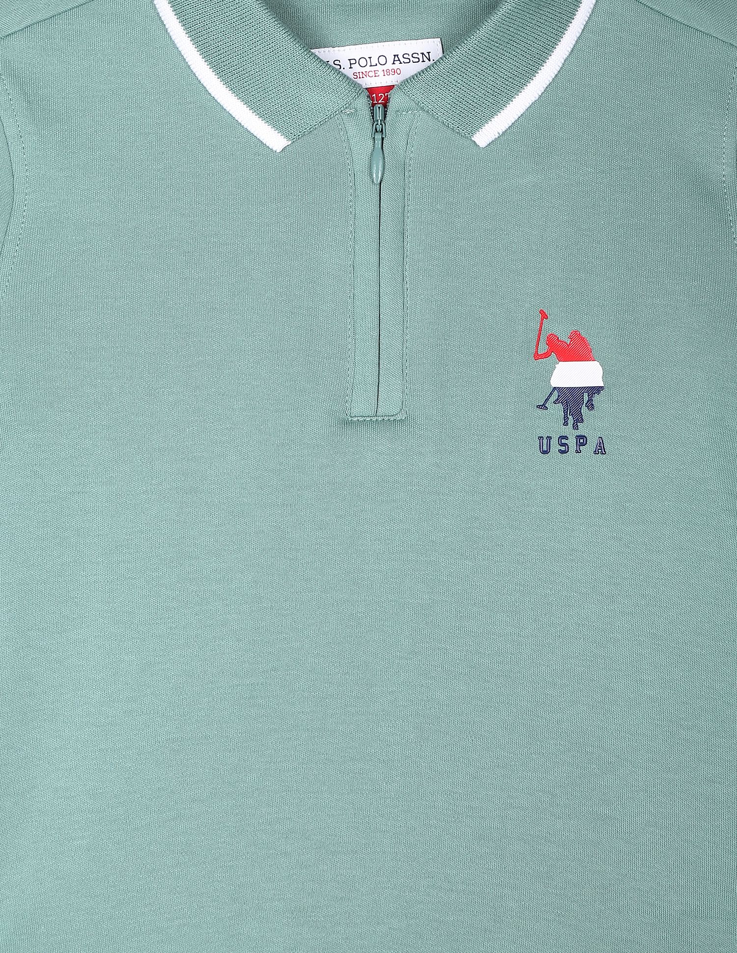 Cotton Zipper Coordinate Polo Shirt - Image 3