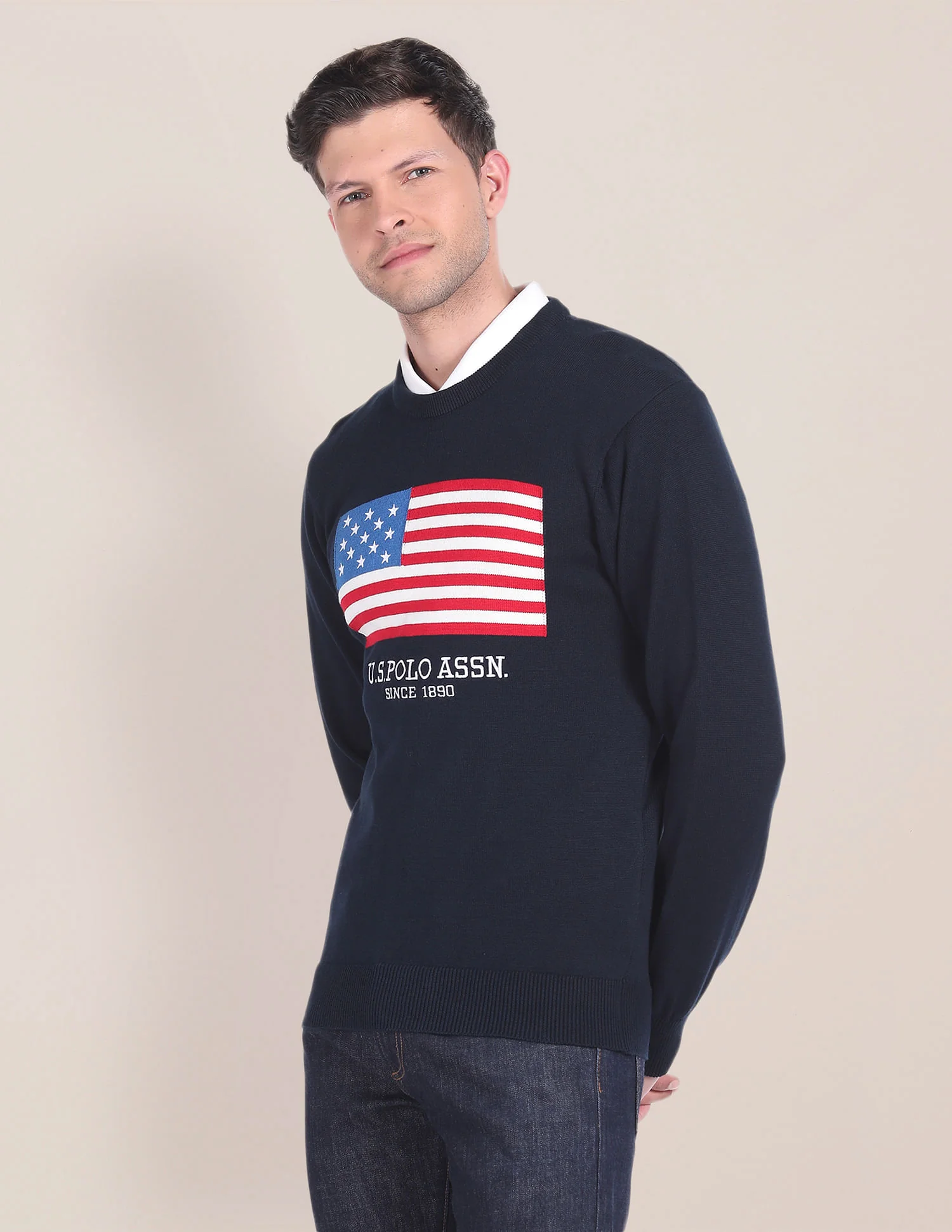 Crew Neck Brand Embroidered Sweater - Image 4