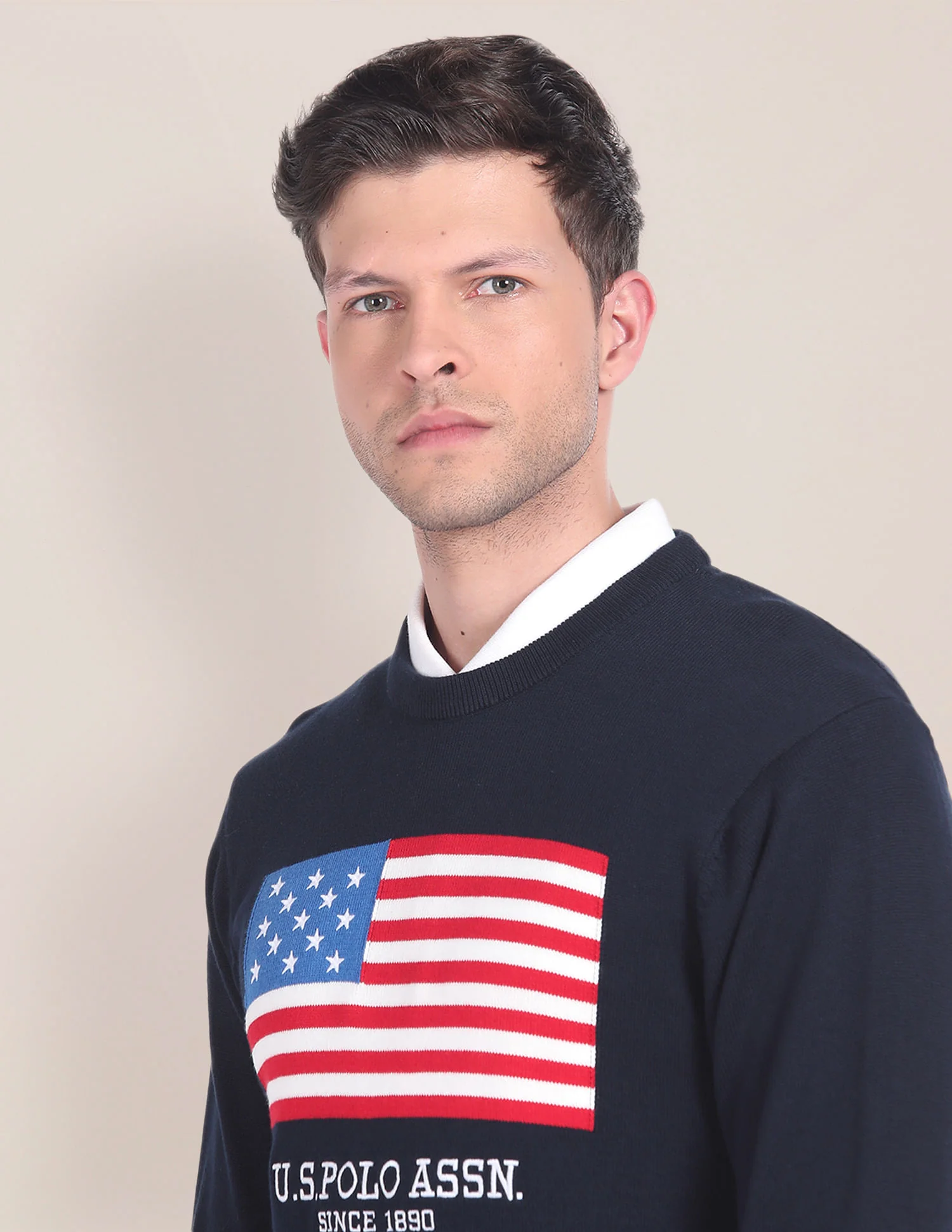 Crew Neck Brand Embroidered Sweater - Image 6