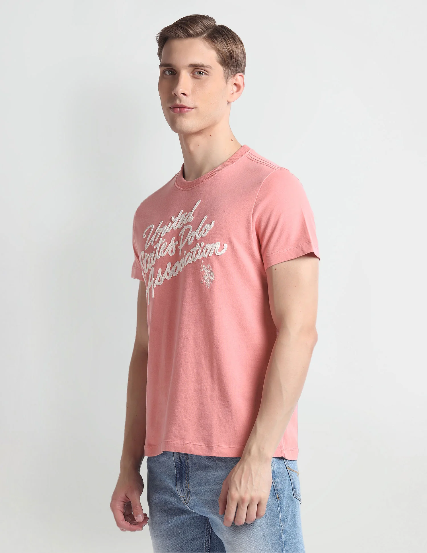 Crew Neck Brand Embroidered T-Shirt - Image 4