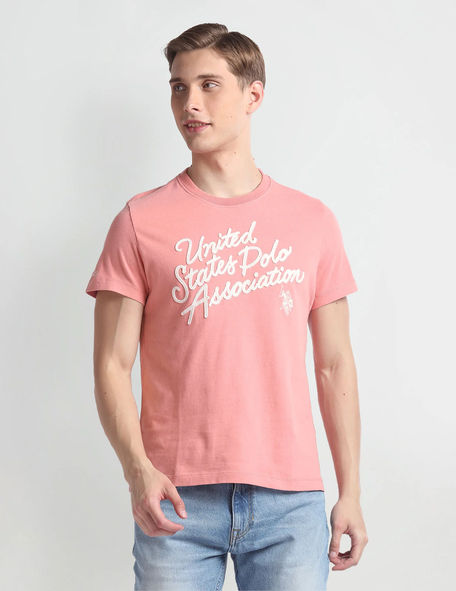 Crew Neck Brand Embroidered T-Shirt - Image 6