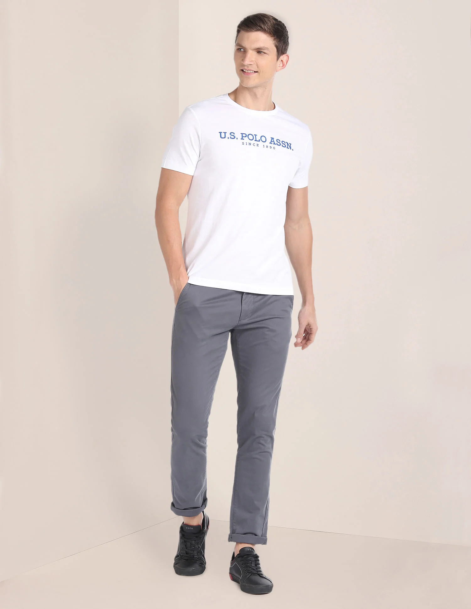 Crew Neck Brand Embroidered T-Shirt - Image 3