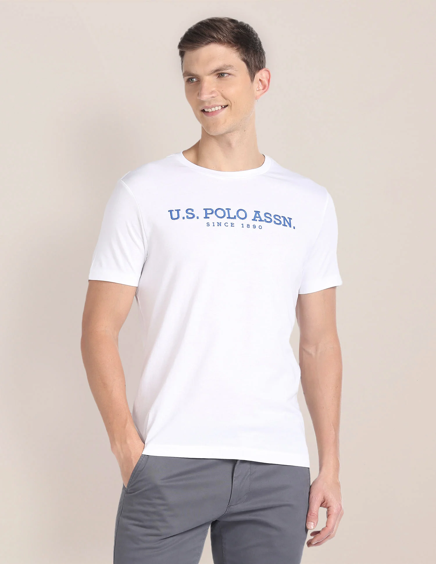 Crew Neck Brand Embroidered T-Shirt - Image 6
