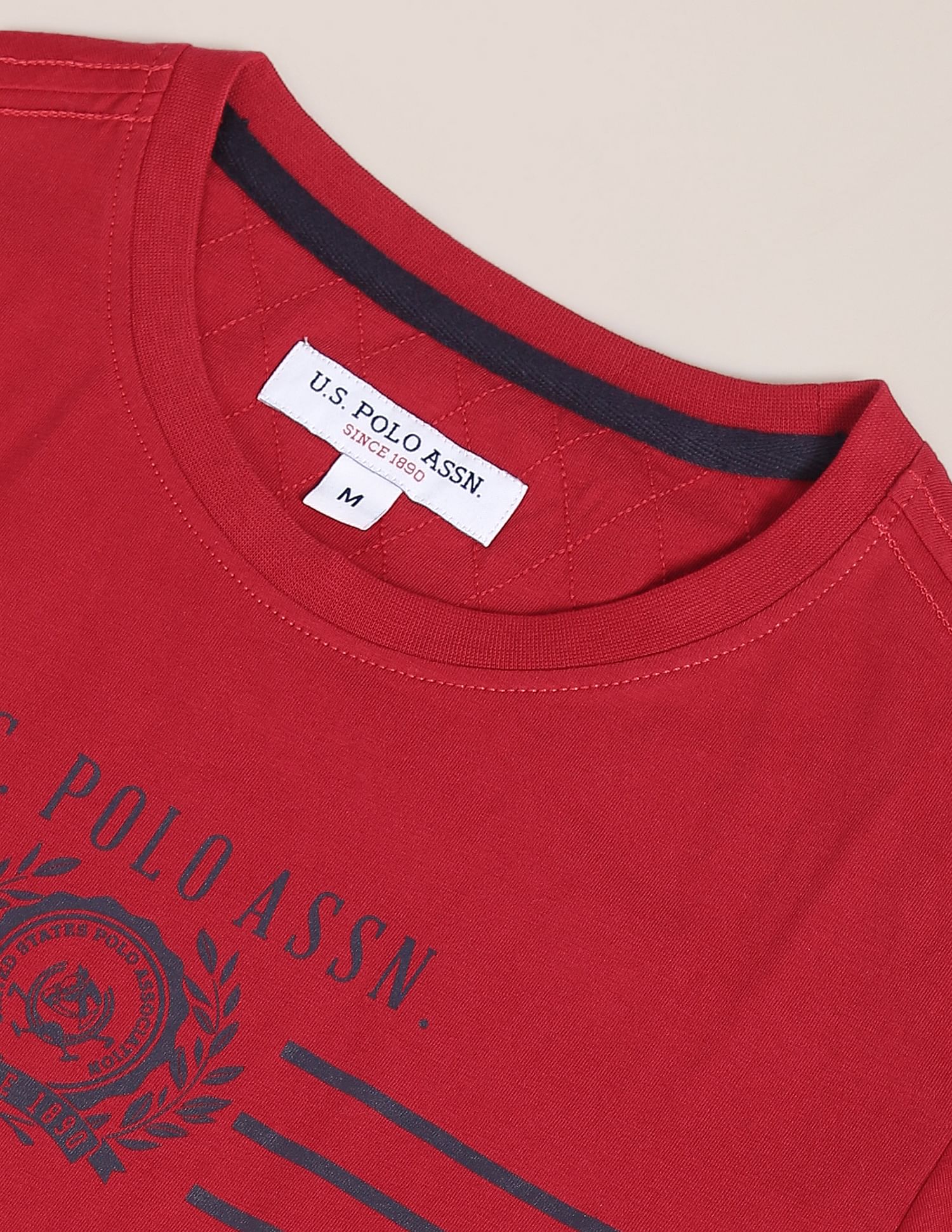 Crew Neck Brand Print Cotton T-Shirt - Image 2