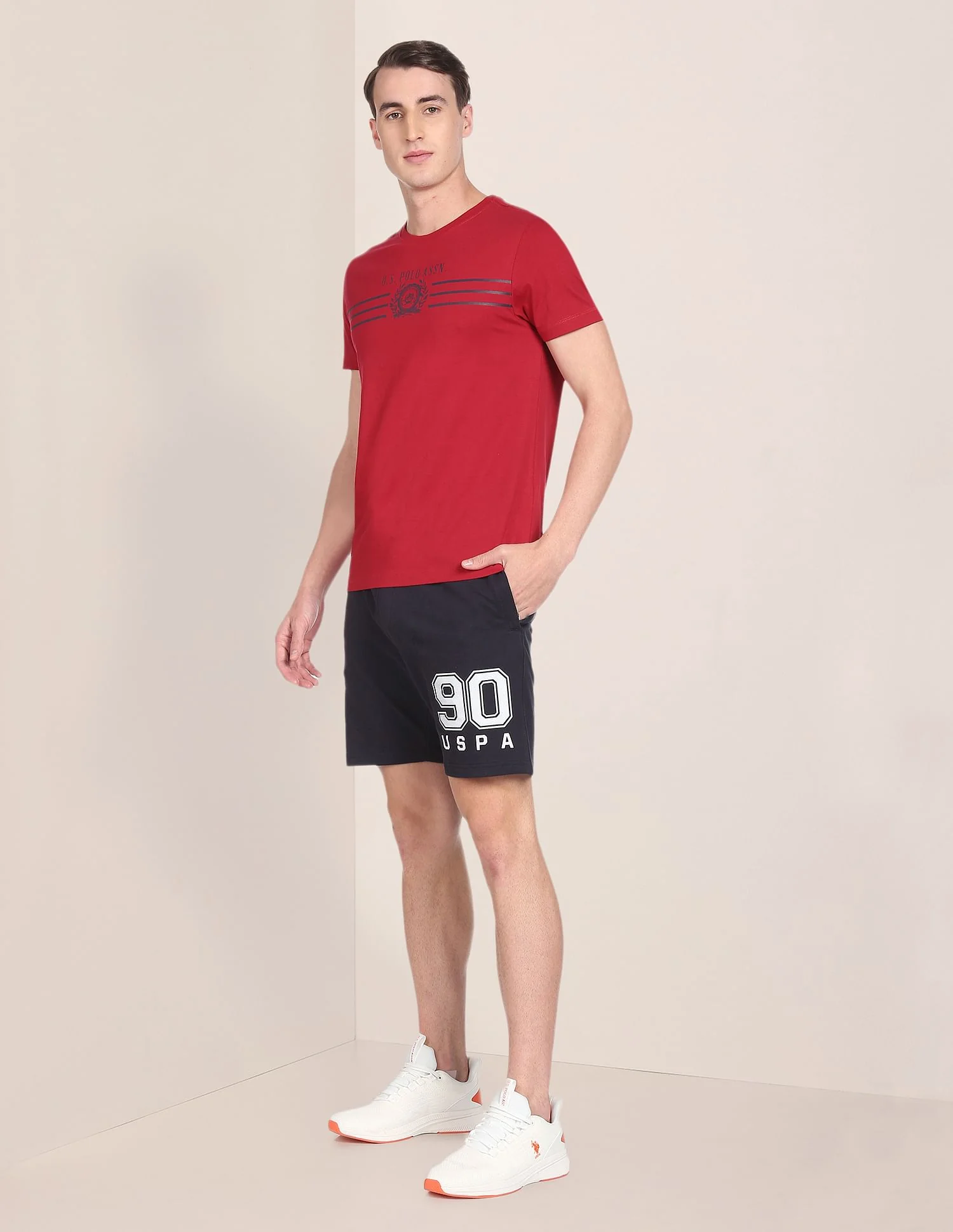 Crew Neck Brand Print Cotton T-Shirt - Image 3