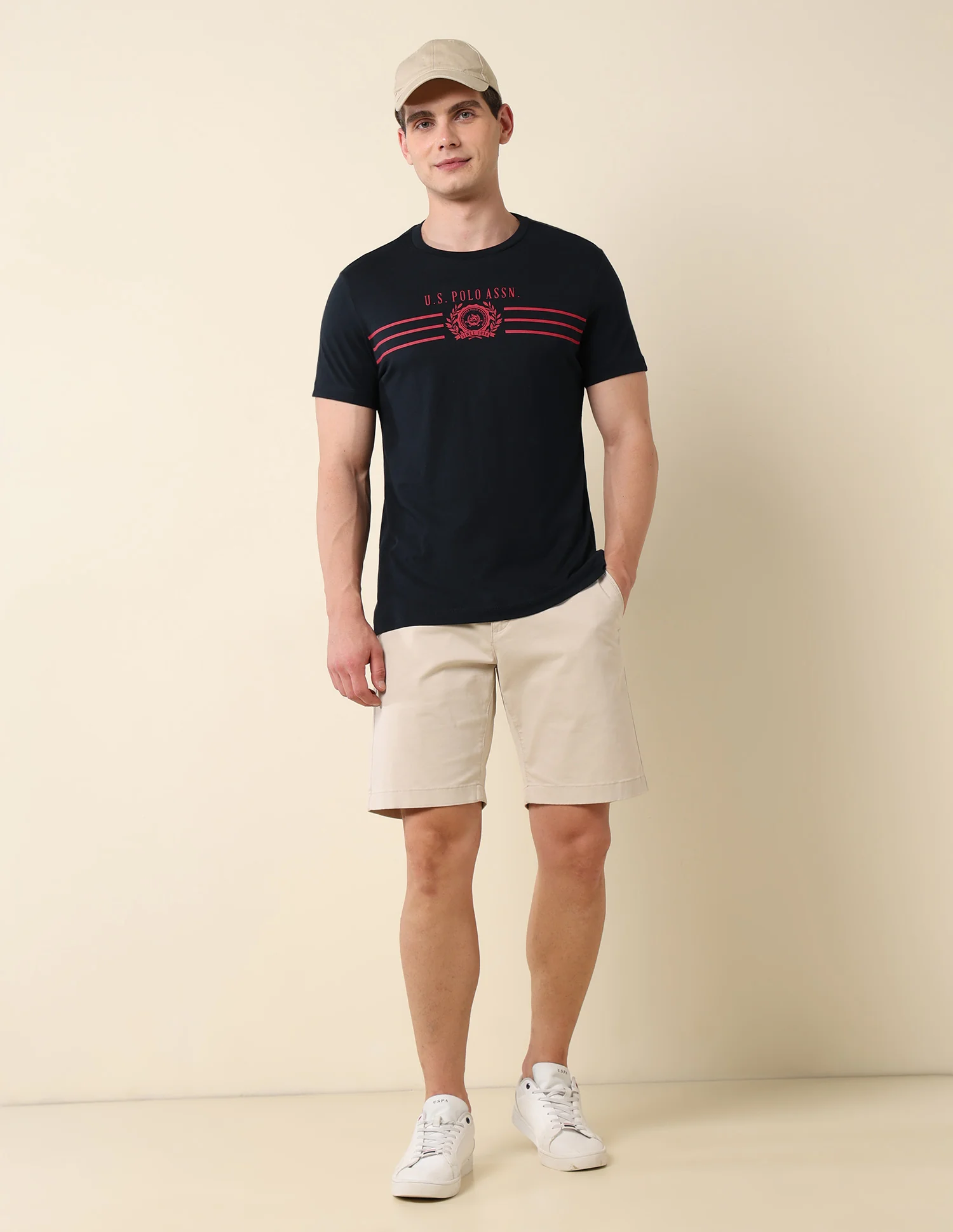 Crew Neck Brand Print Cotton T-Shirt - Image 3