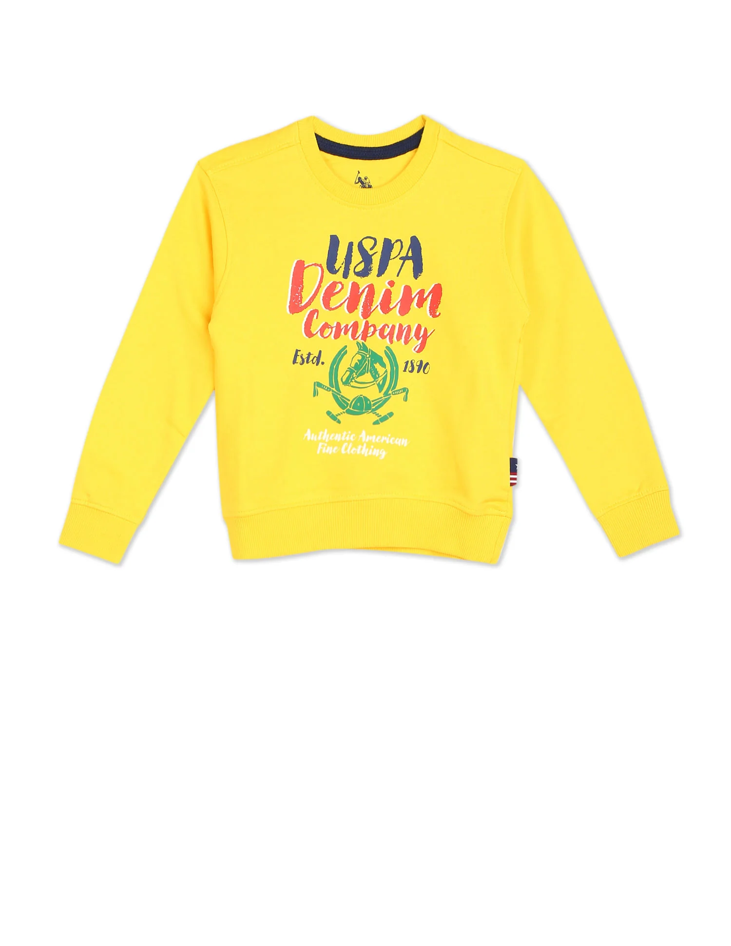 Crew Neck Brand Print Sweatshirt