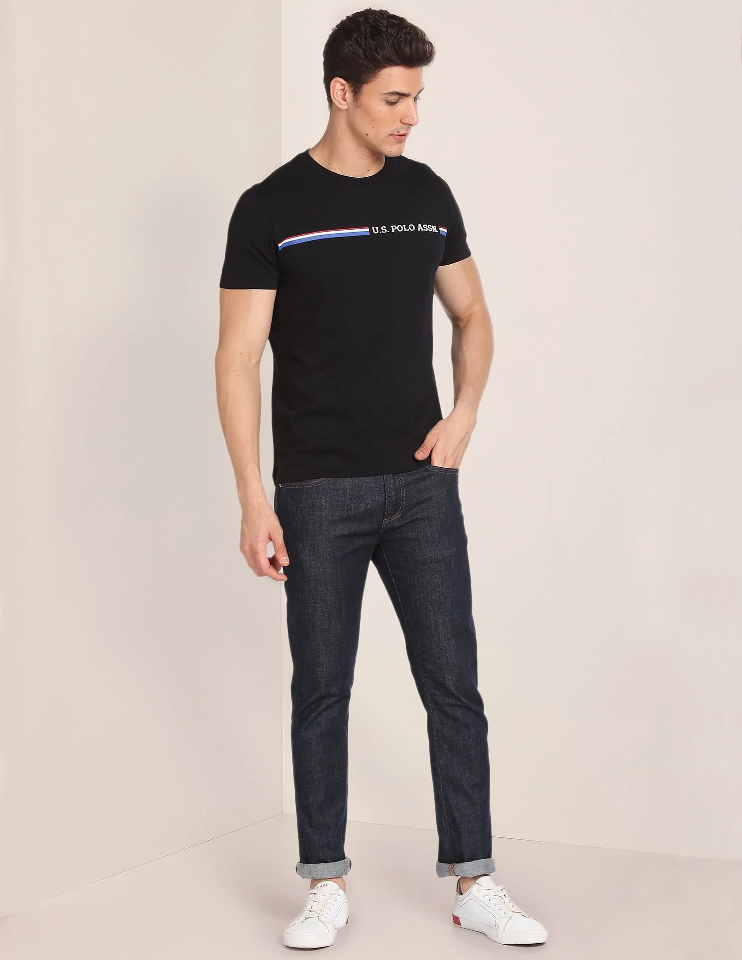 Crew Neck Brand Print T-Shirt - Image 3