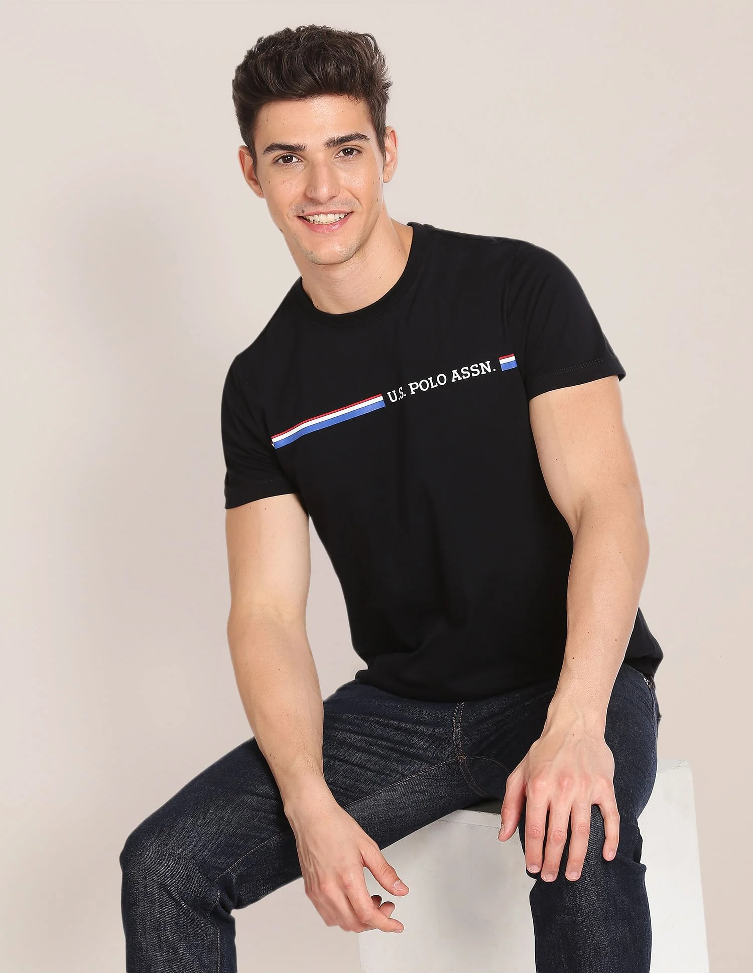 Crew Neck Brand Print T-Shirt - Image 6