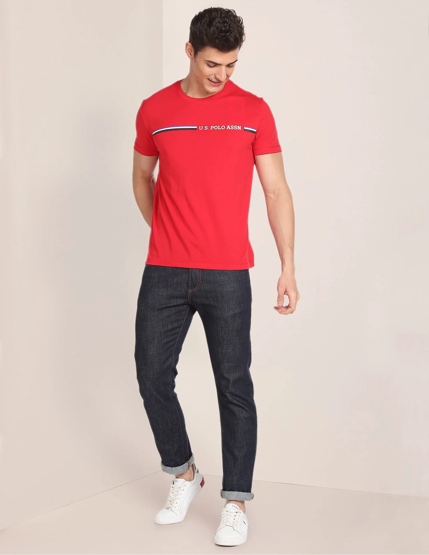 Crew Neck Brand Print T-Shirt - Image 3