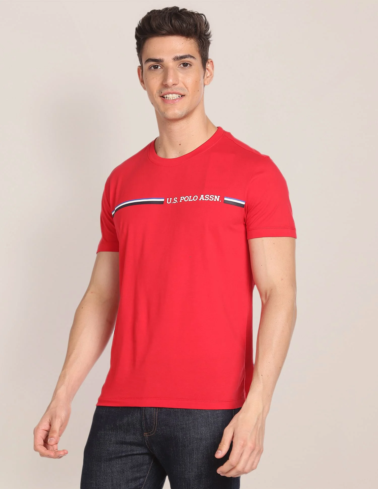 Crew Neck Brand Print T-Shirt - Image 4