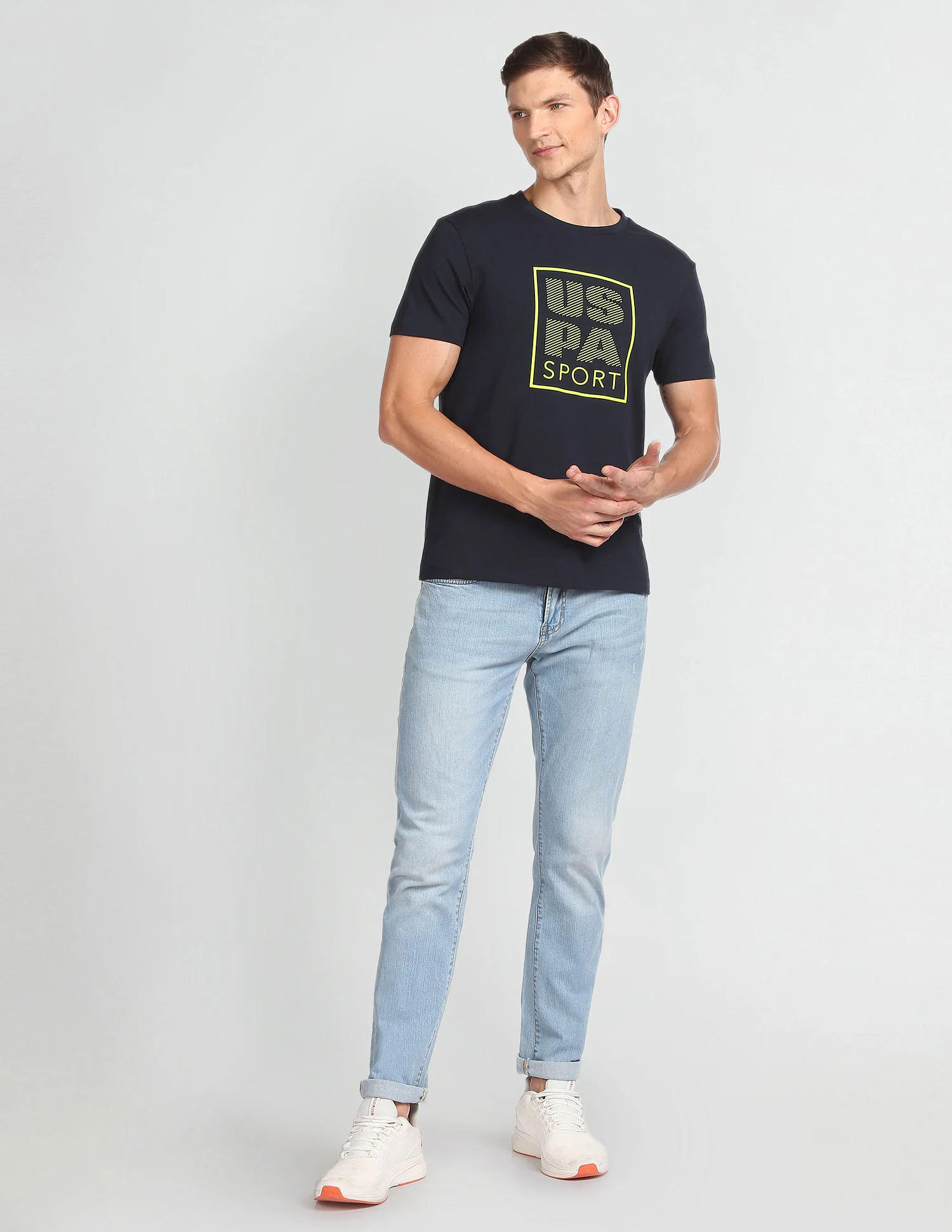 Crew Neck Brand Print T-Shirt - Image 3