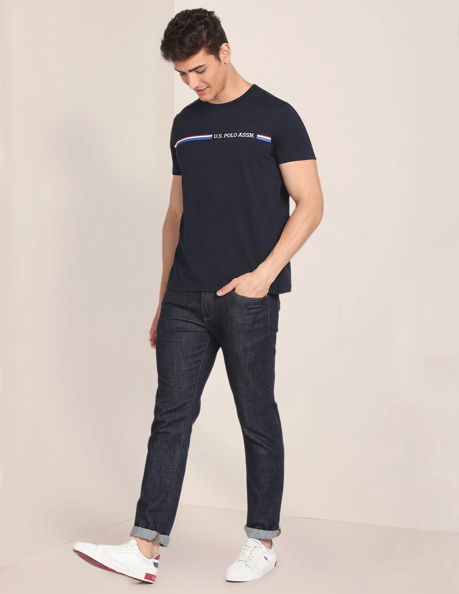 Crew Neck Brand Print T-Shirt - Image 3