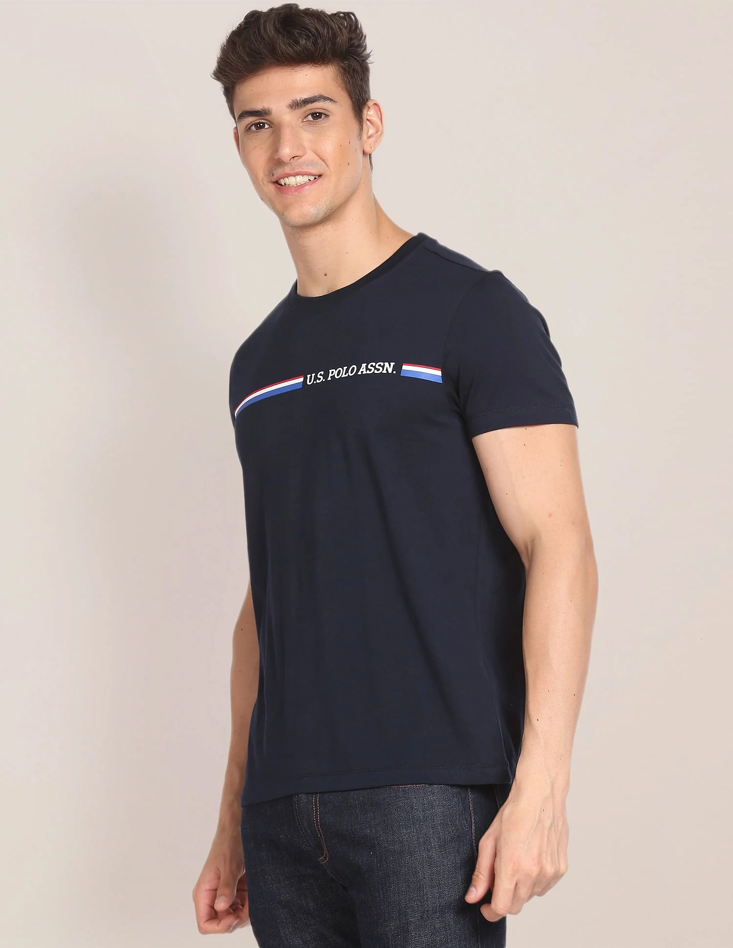 Crew Neck Brand Print T-Shirt - Image 4