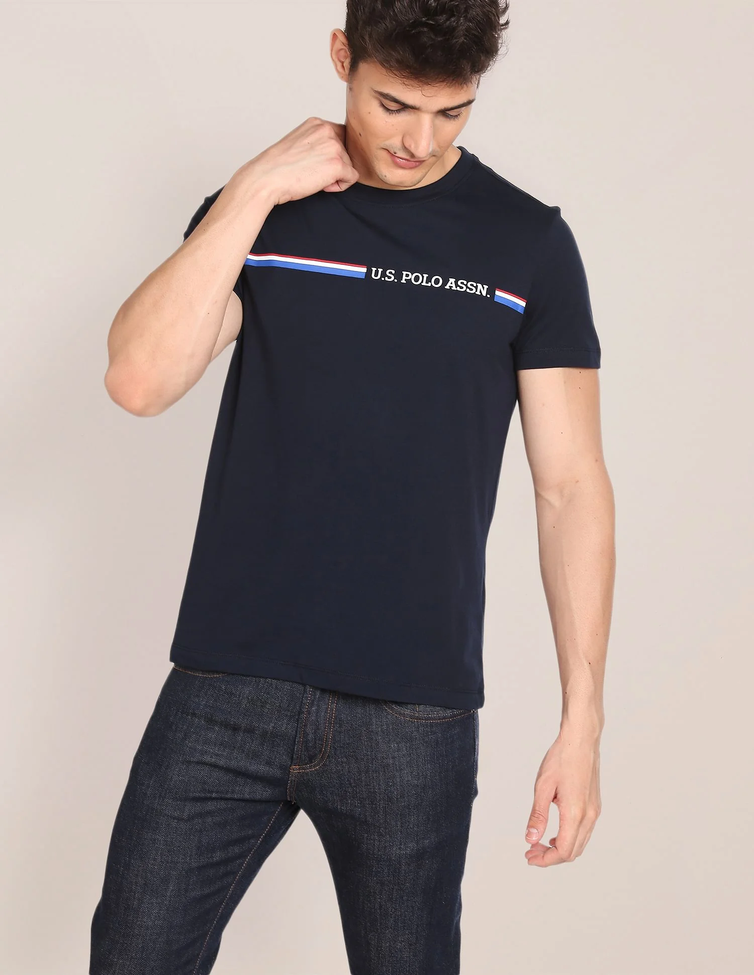 Crew Neck Brand Print T-Shirt - Image 6