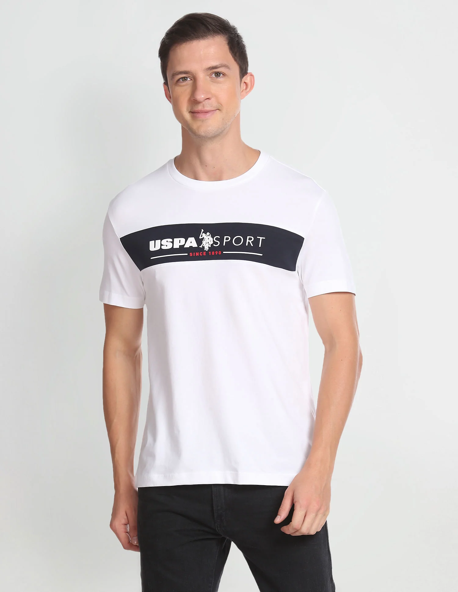 Crew Neck Brand Print T-Shirt