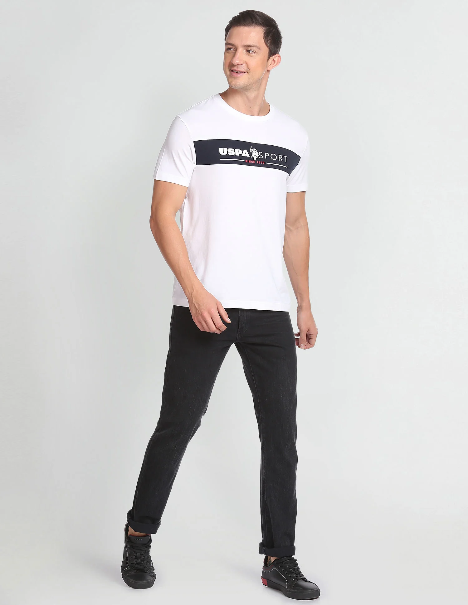 Crew Neck Brand Print T-Shirt - Image 3
