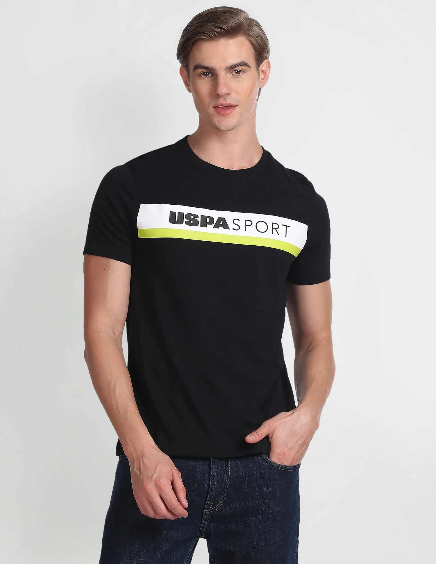 Crew Neck Brand Print T-Shirt