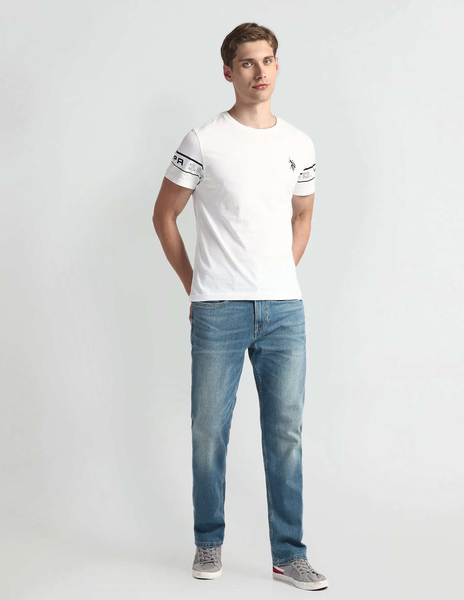 Crew Neck Brand Print T-Shirt - Image 3