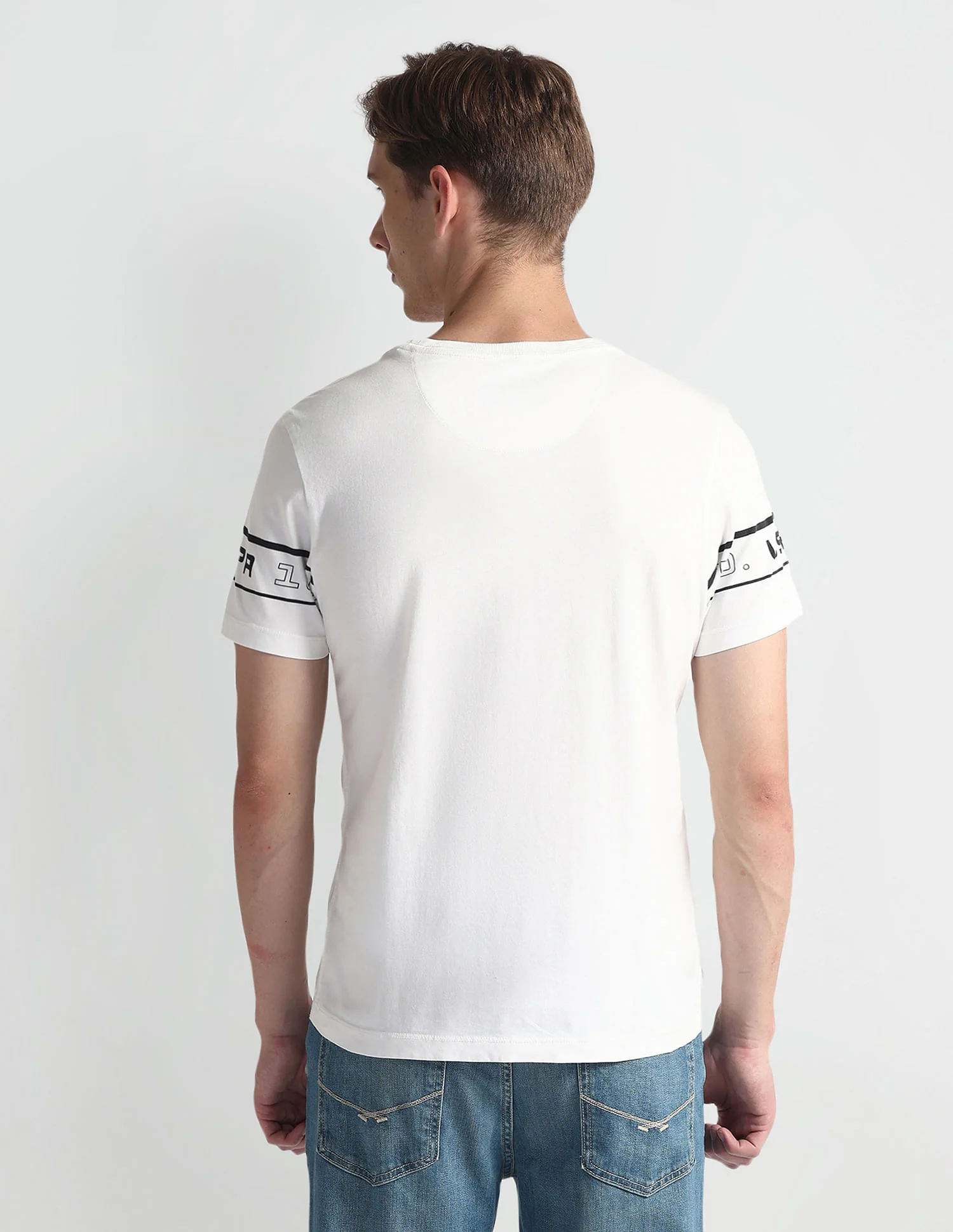 Crew Neck Brand Print T-Shirt - Image 5