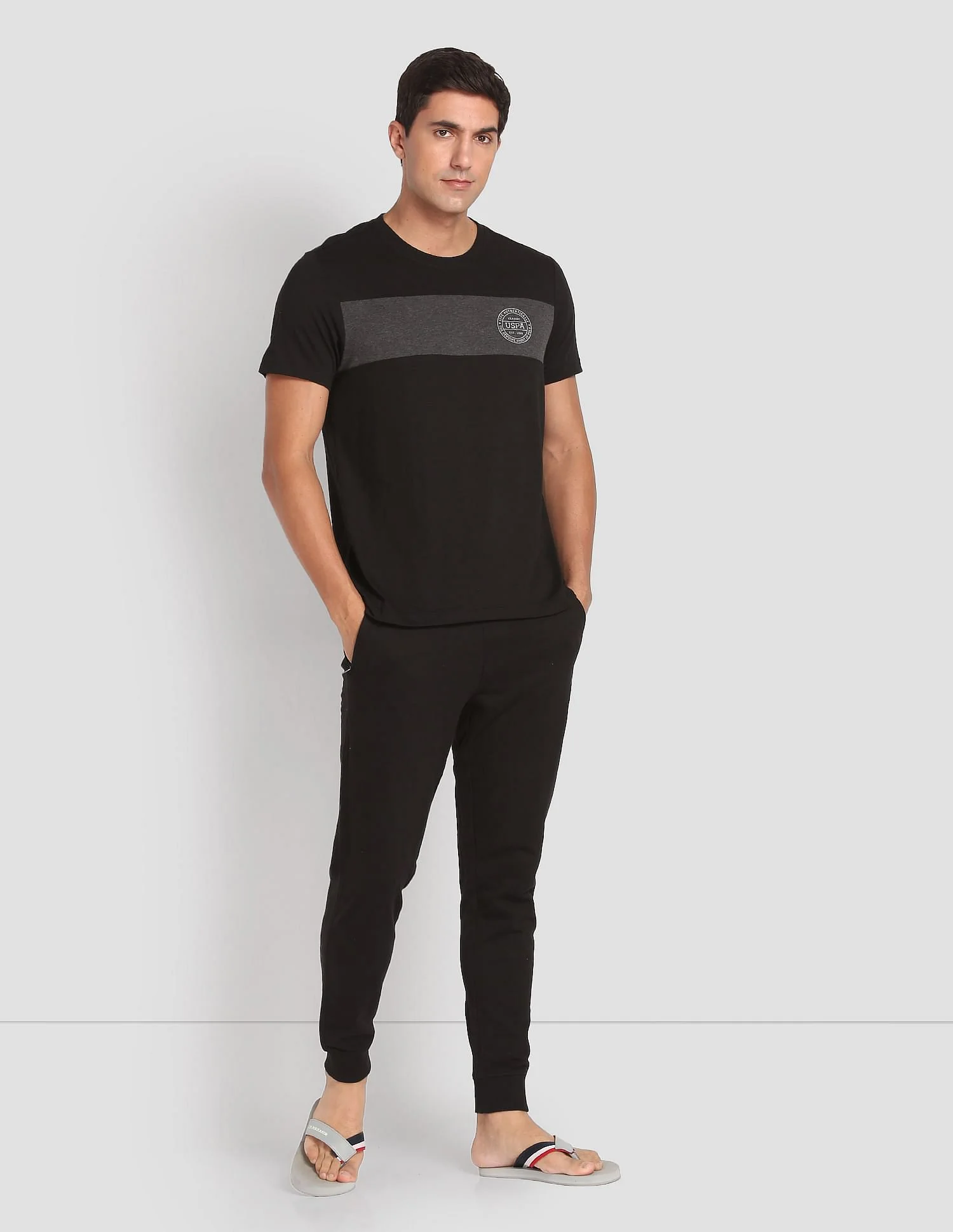 Crew Neck Colour Block I681 Lounge T-Shirt - Pack Of 1 - Image 3