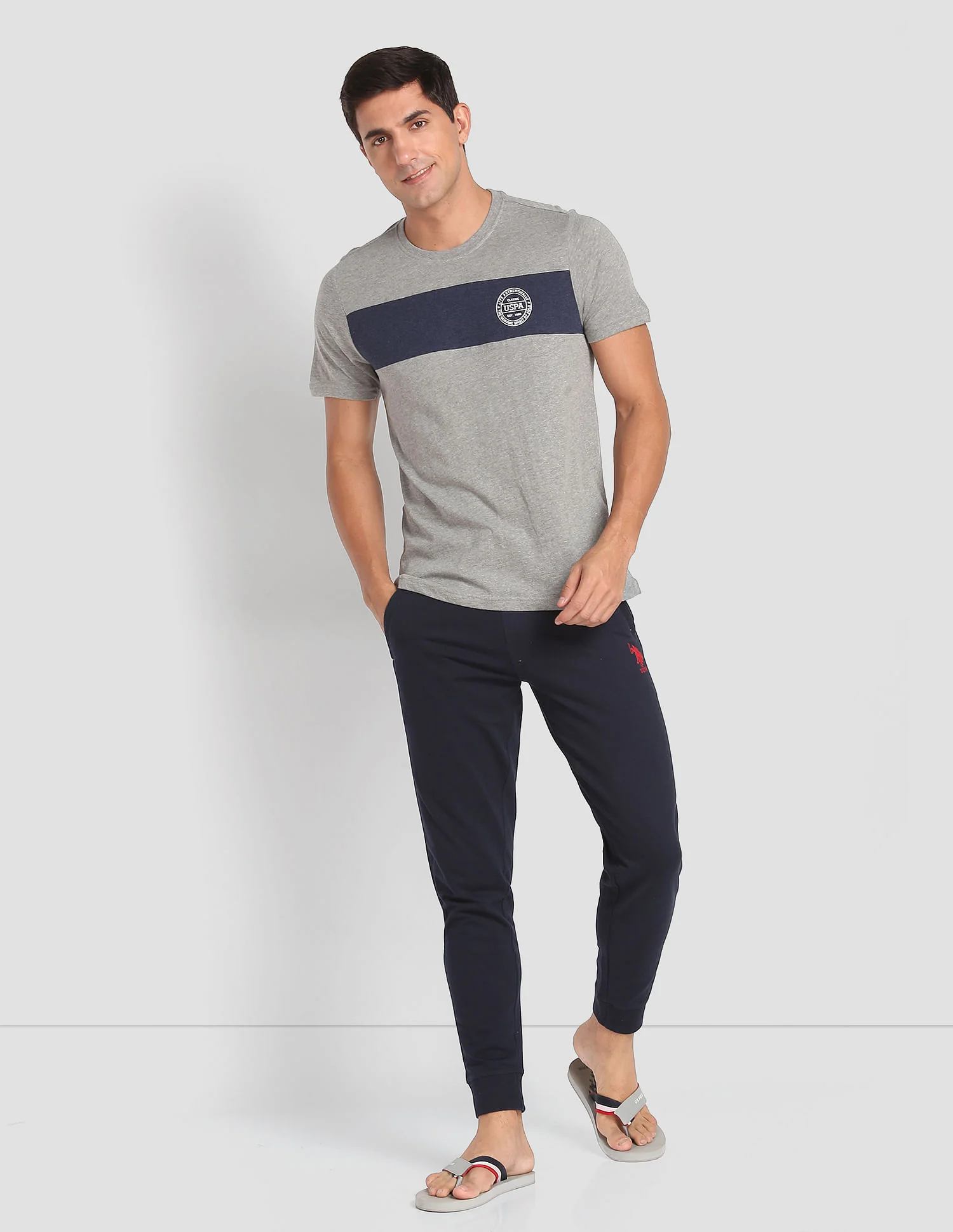 Crew Neck Colour Block I681 Lounge T-Shirt - Pack Of 1 - Image 3