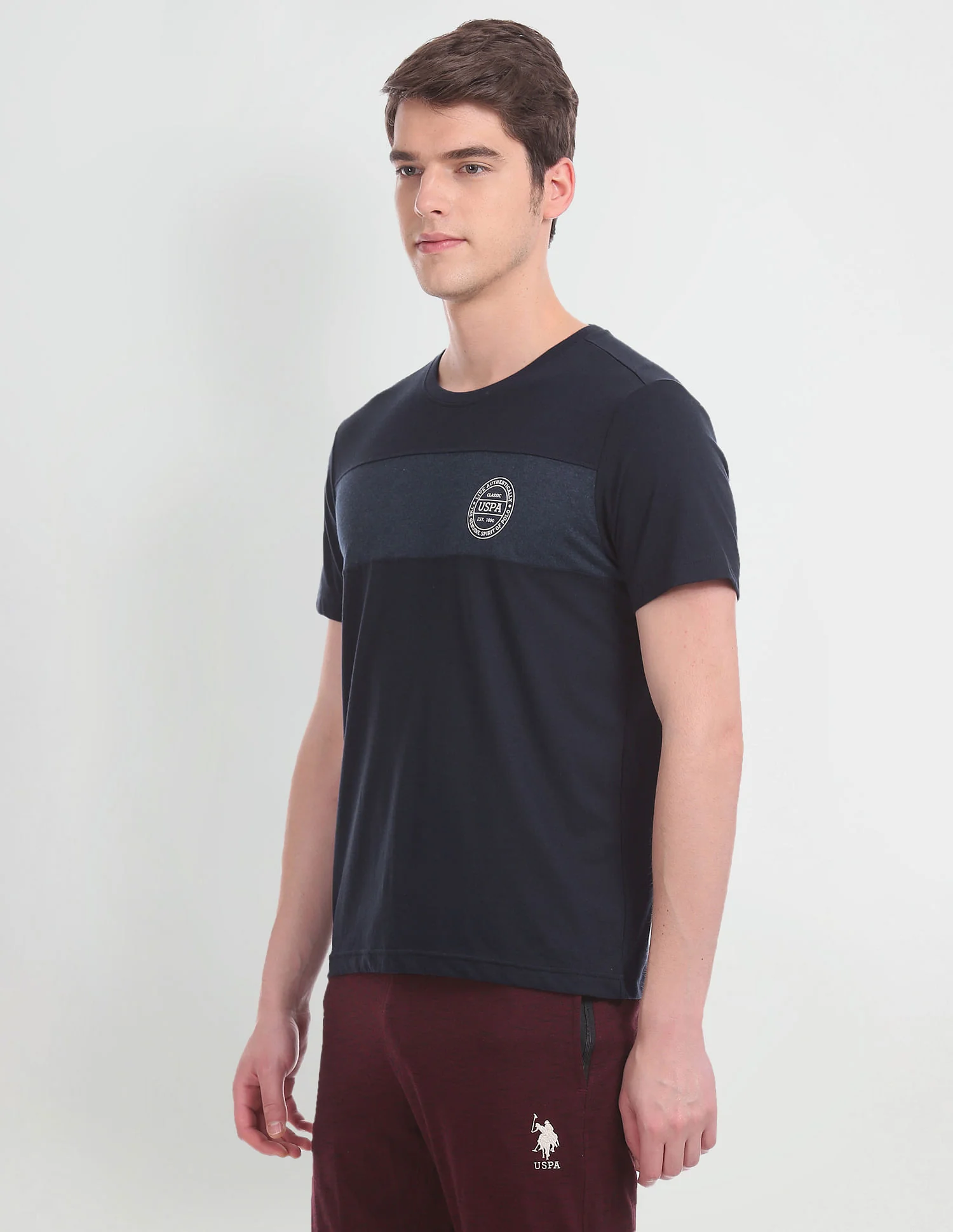 Crew Neck Colour Block I681 Lounge T-Shirt - Pack Of 1 - Image 3