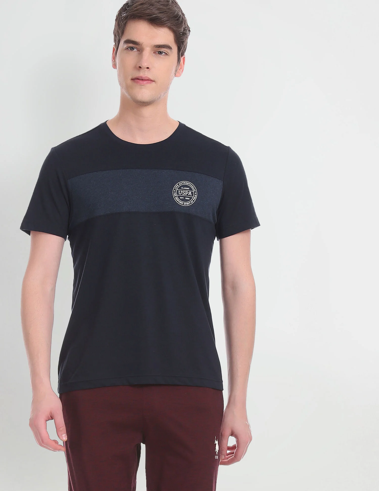 Crew Neck Colour Block I681 Lounge T-Shirt - Pack Of 1 - Image 6