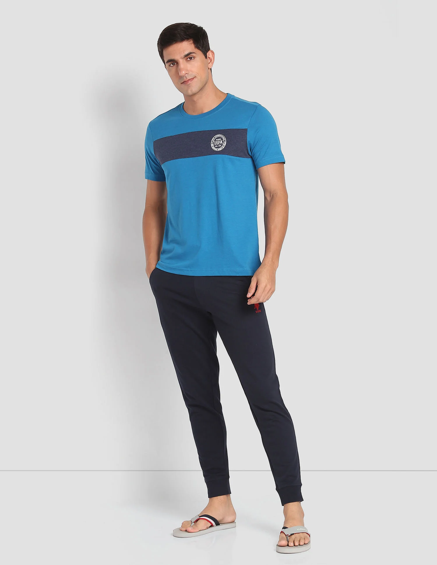 Crew Neck Colour Block I681 Lounge T-Shirt - Pack Of 1 - Image 3