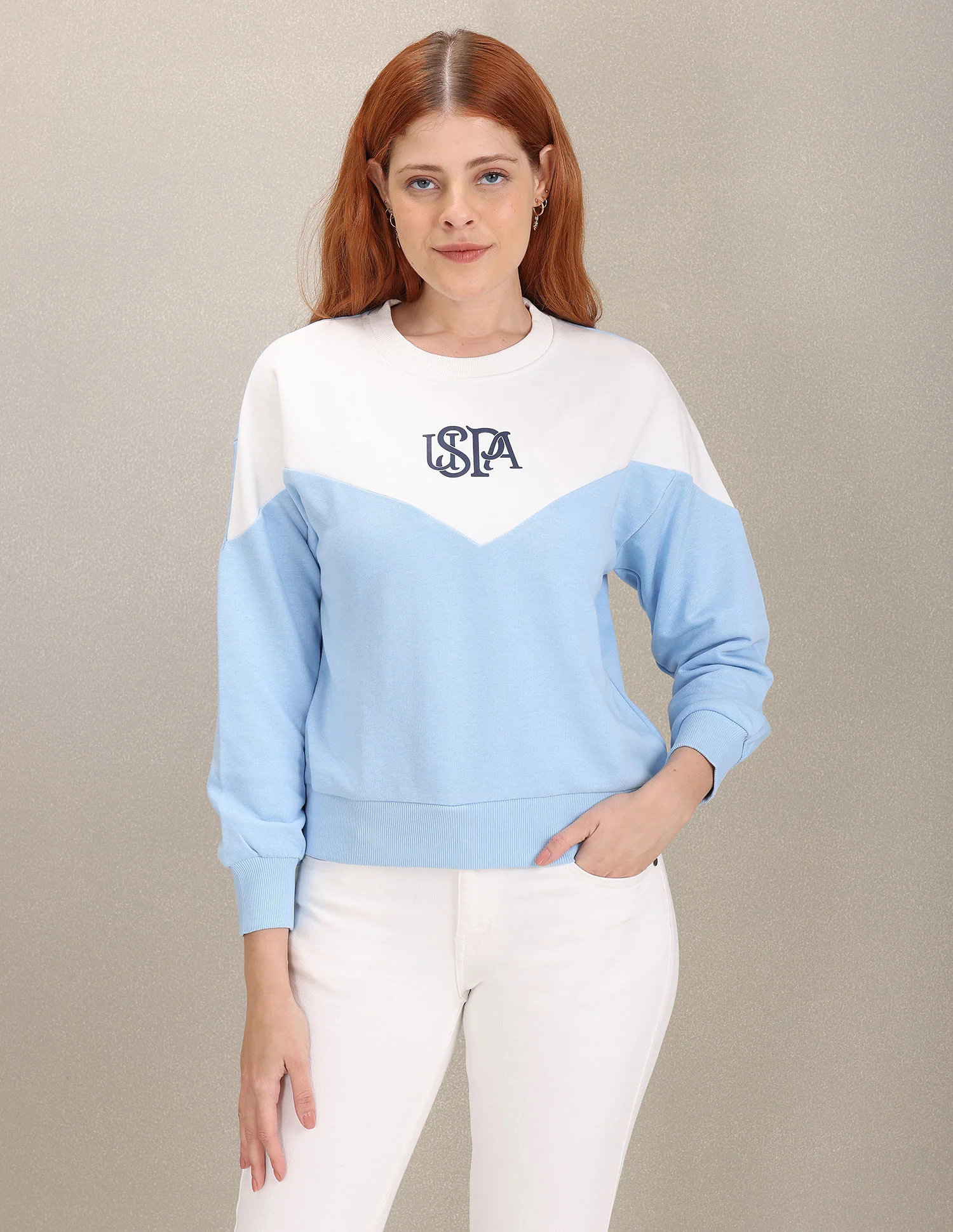Crew Neck Colour Block Sweatshirt - Image 6