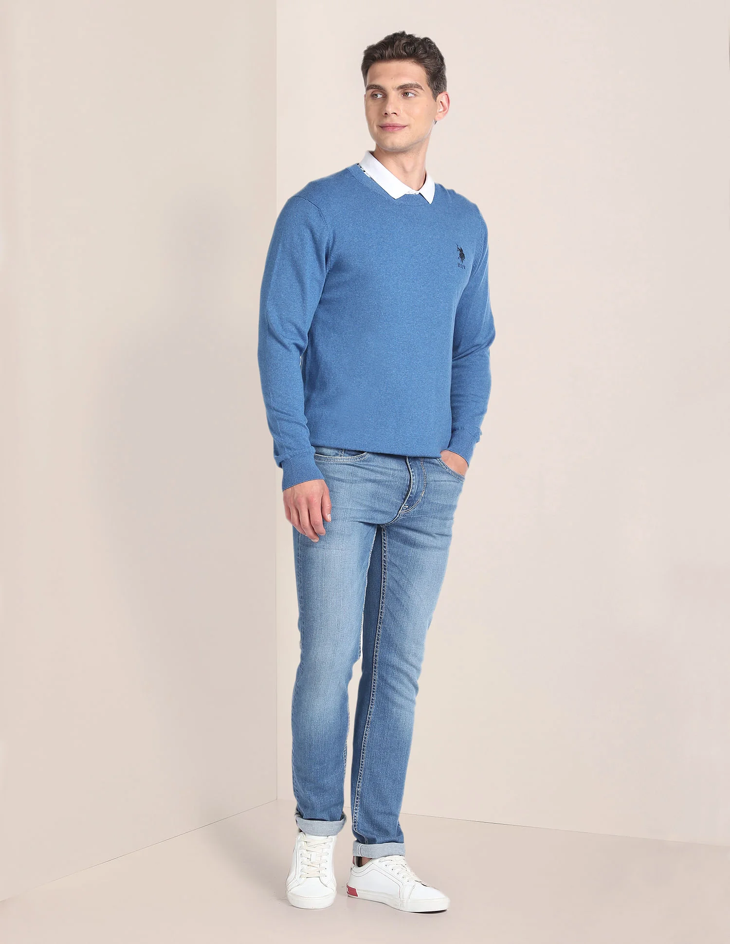 Crew Neck Heathered Sweater - Image 3