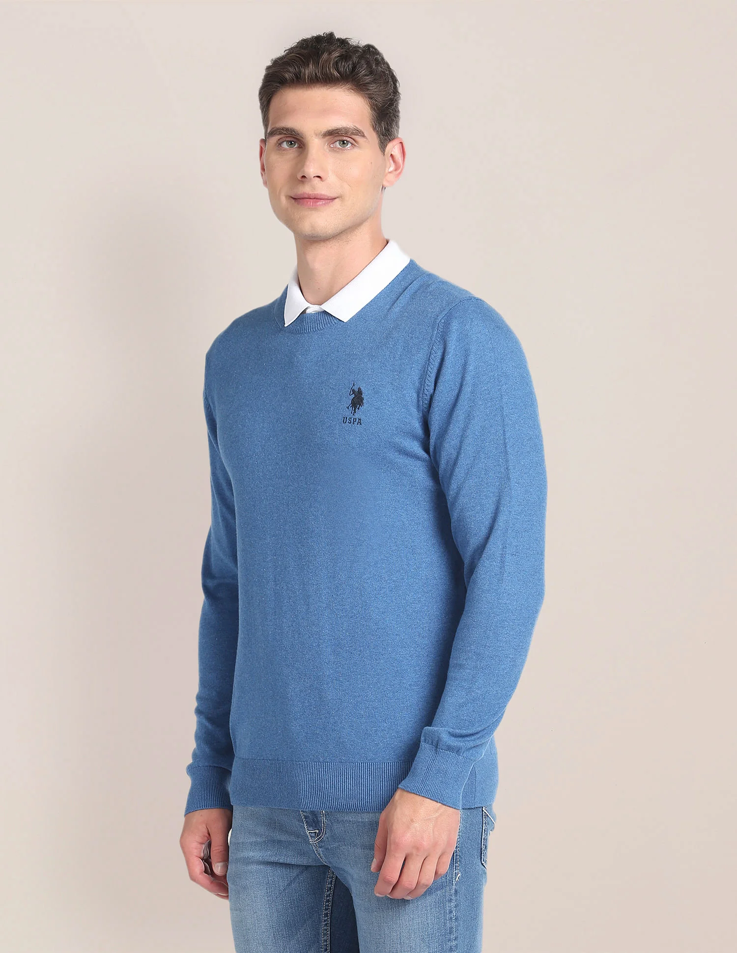 Crew Neck Heathered Sweater - Image 4