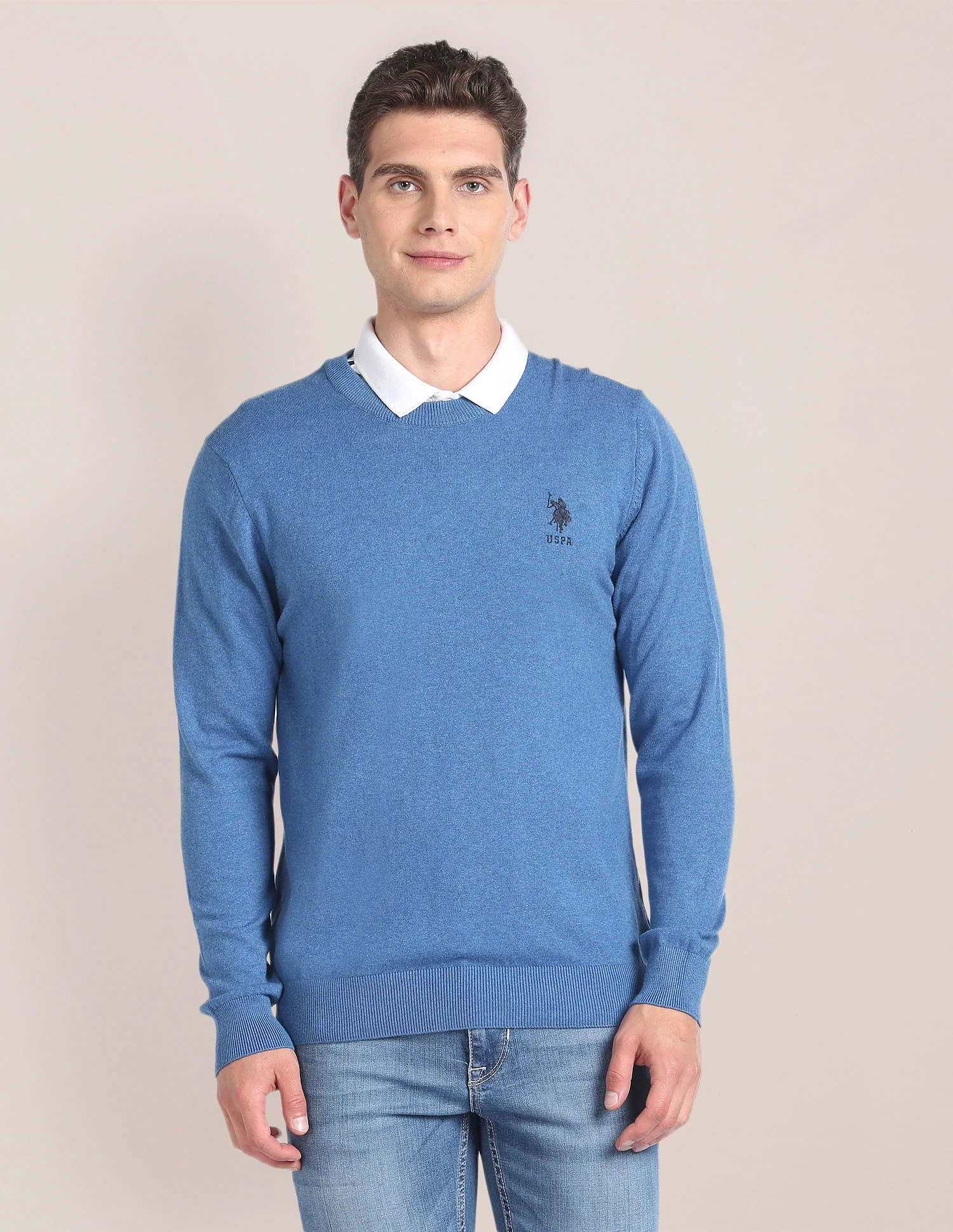 Crew Neck Heathered Sweater - Image 6
