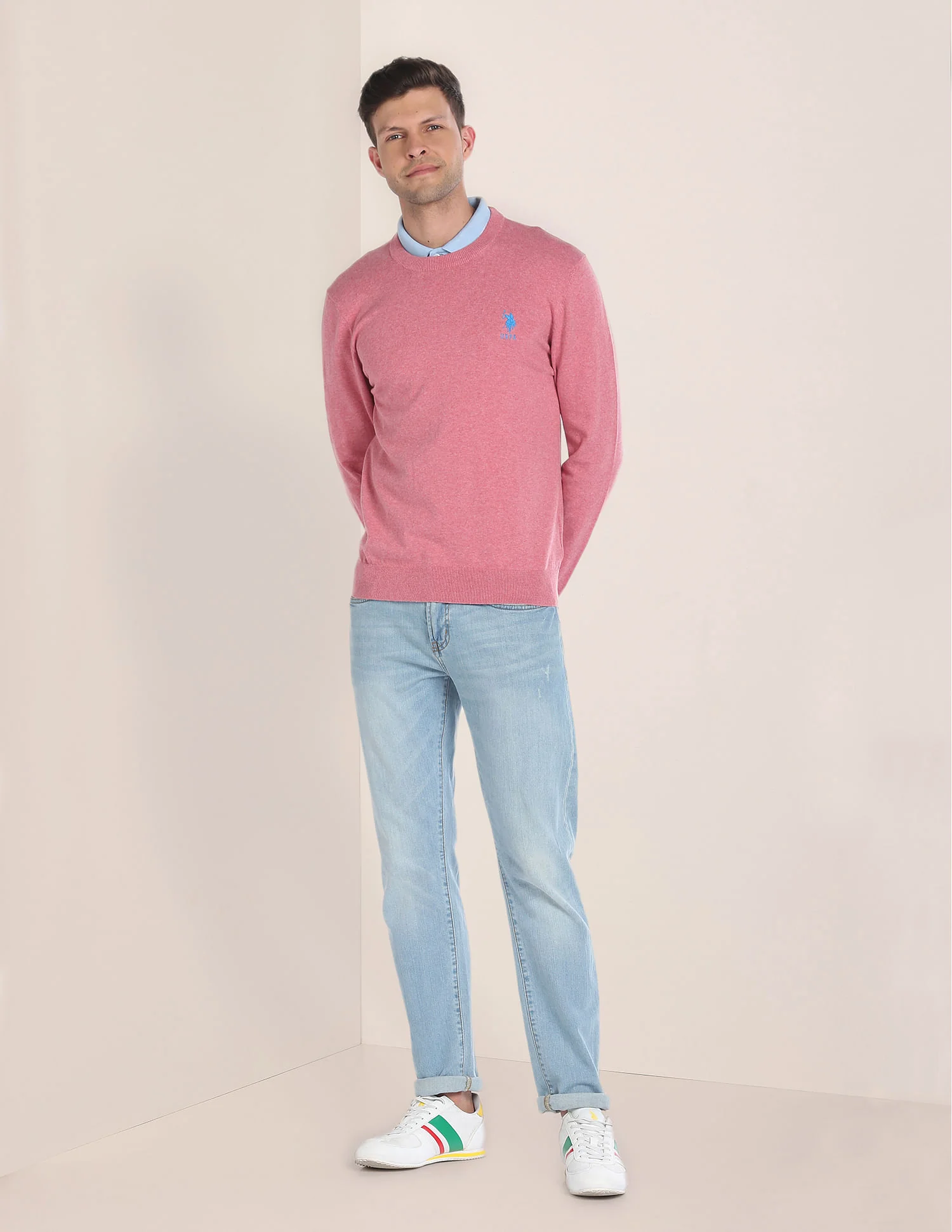Crew Neck Heathered Sweater - Image 3